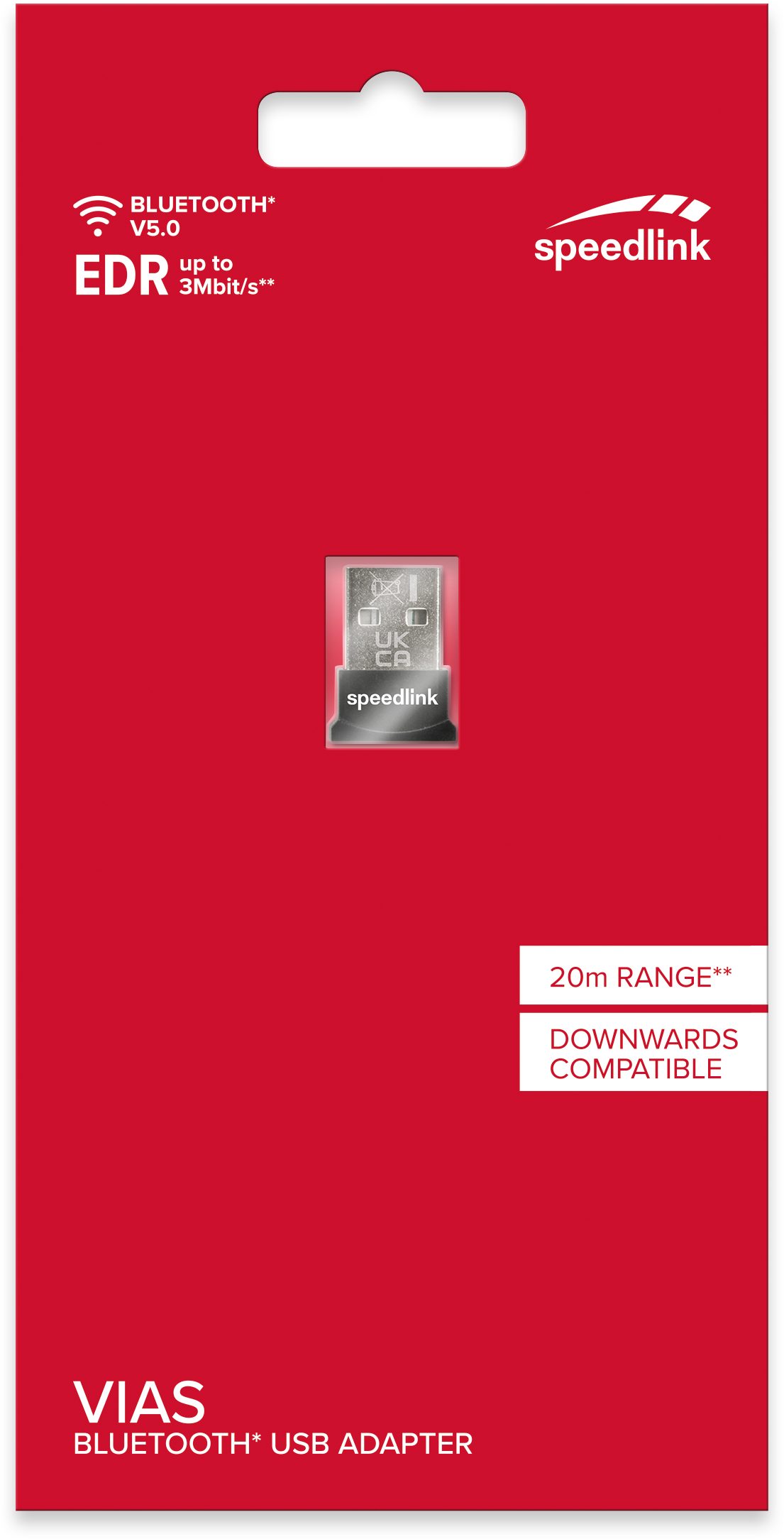 Speedlink VIAS Nano USB 5.0, schwarz Bluetooth-Adapter, kabelloser Bluetooth-Sender (bis zu 3Mbit/s)