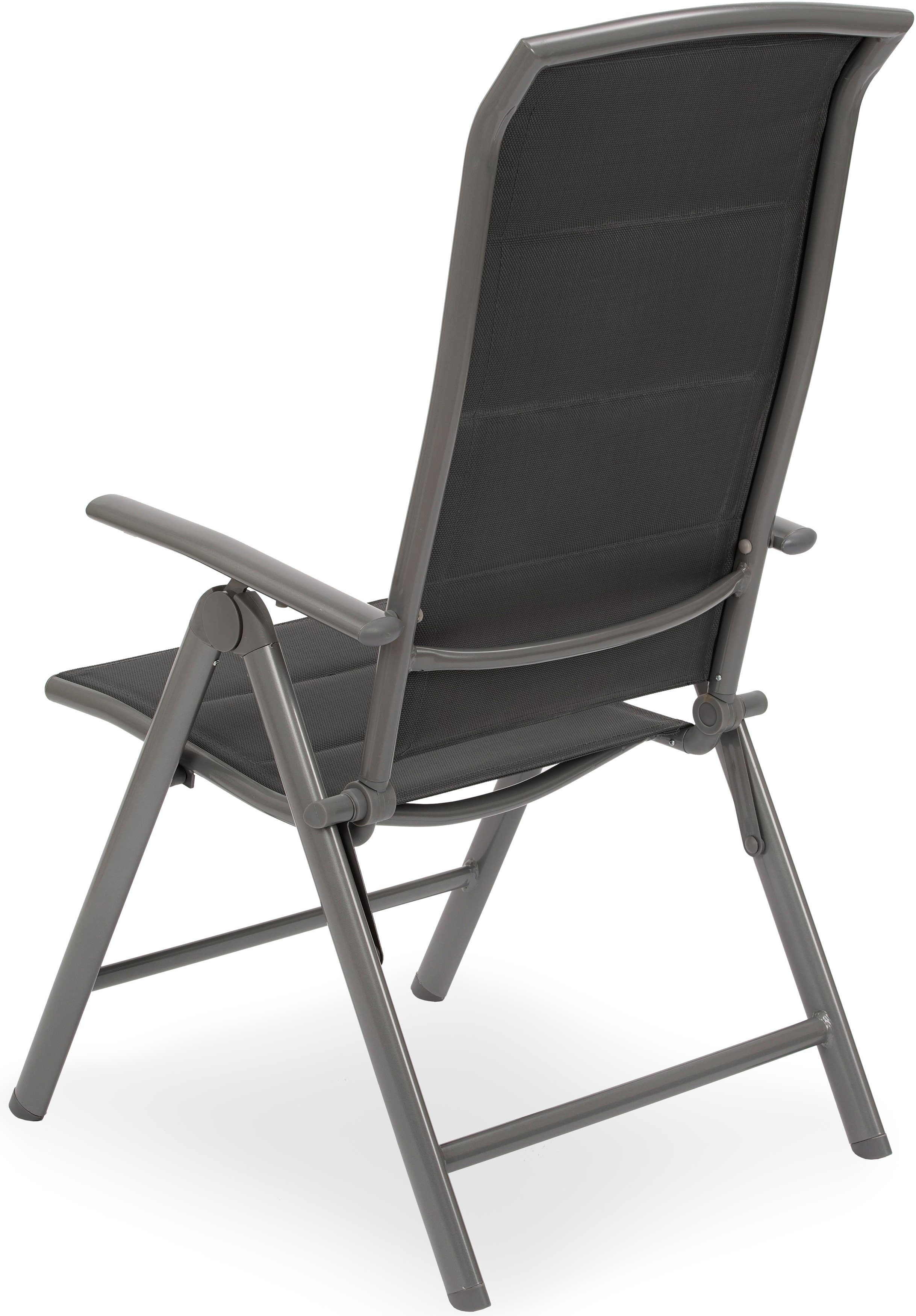 BRUBAKER Gartenstuhl Milano - Gepolsterter Klappstuhl aus Aluminium - Balkonstuhl (Outdoor Campingstuhl für Garten und Balkon - Wetterfest, 2 St), Hochlehner Campingstuhl mit 8-fach verstellbarer Rückenlehne