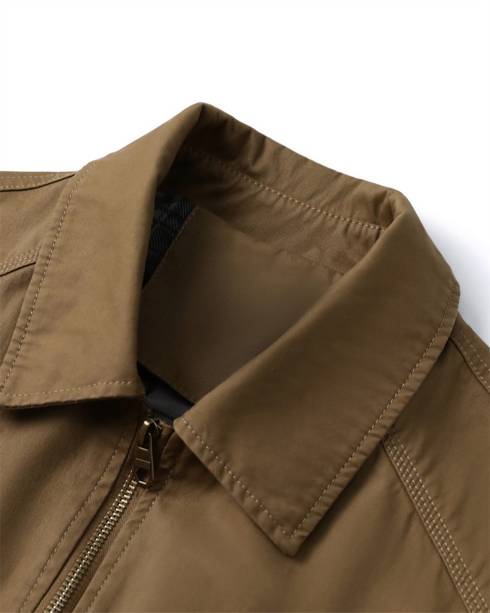 Allthemen Bomberjacke aus reiner Baumwolle Blouson mit Reißverschlusstaschen
