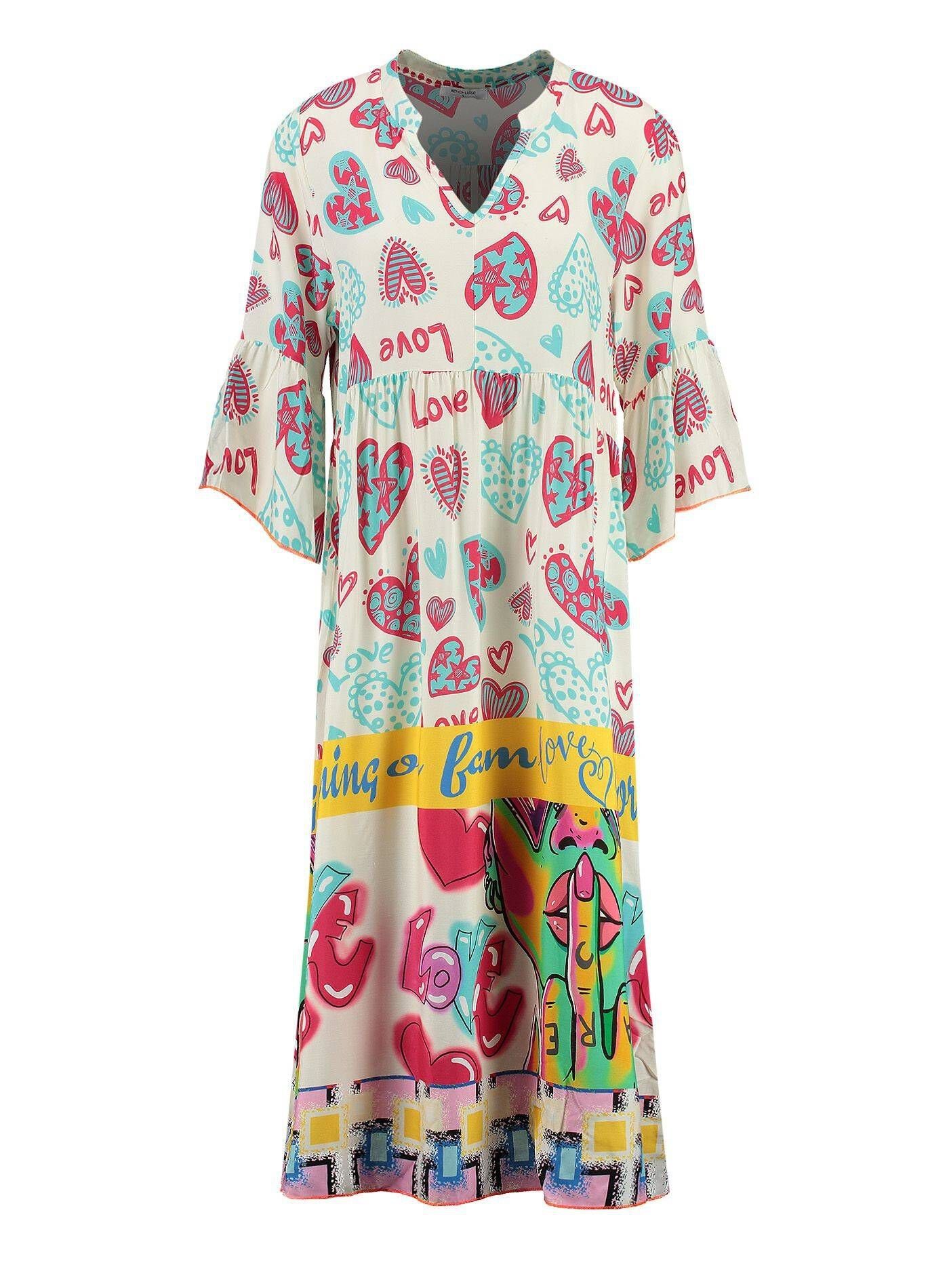 Key Largo Druckkleid Damen Kleid ANJA WD V-NECK (1-tlg)