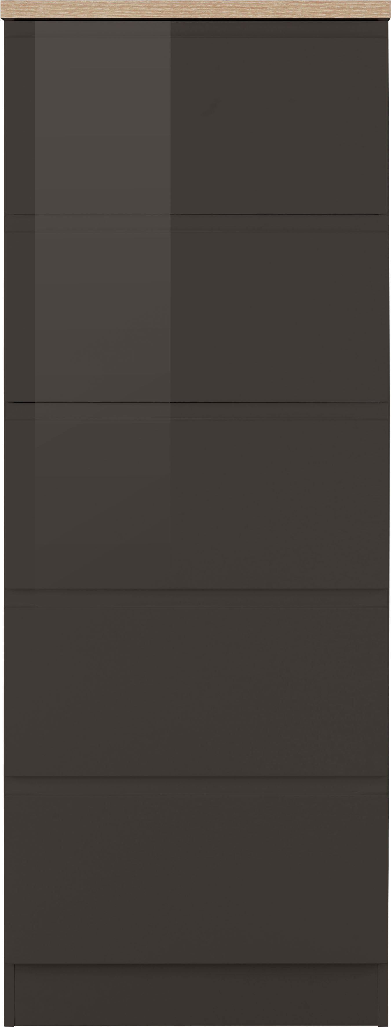 HELD MÖBEL Vorratsschrank Virginia sonoma mit cm breit, grau 60 Hochglanz/grau | 5 eiche Auszügen