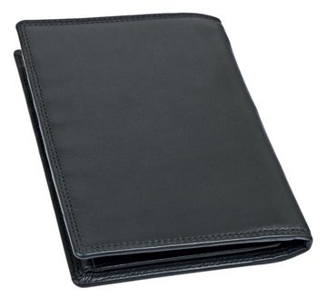Brown Bear Brieftasche Classic 8013 ohne Münzfach 13 Kartenfächer Echtleder, 5 Ausweisfächer RFID Schutz Sichtfächer Schwarz Nappa