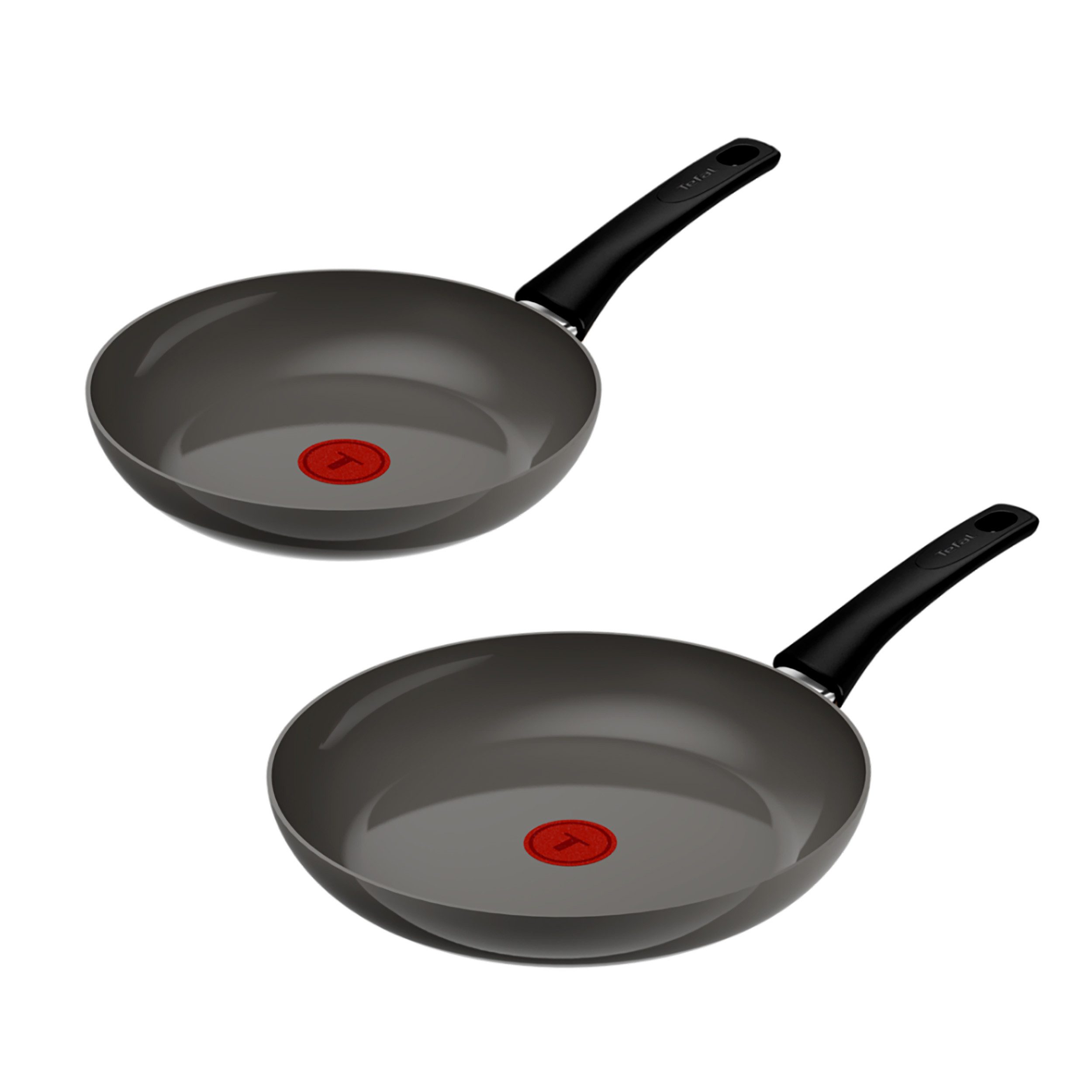 Tefal Pfannen-Set Renewal, Aluminium (Set, 2-tlg), Keramikbeschichtung, 100% recycelter Aluminiumkörper, Thermo-Signal