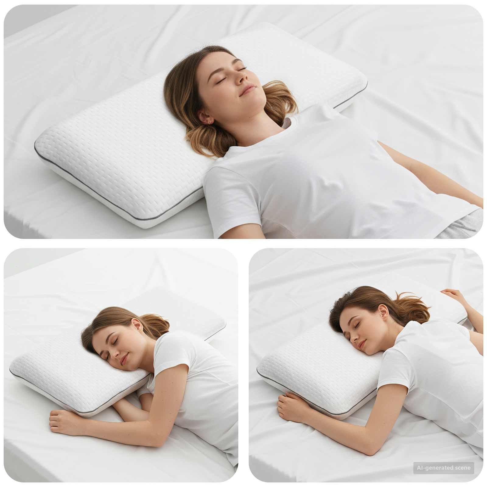 vidaXL Kopfkissen Schlafkissen Uni Weiß 70 x 35 x 10 cm Gelschaum, Bezug: Polyester