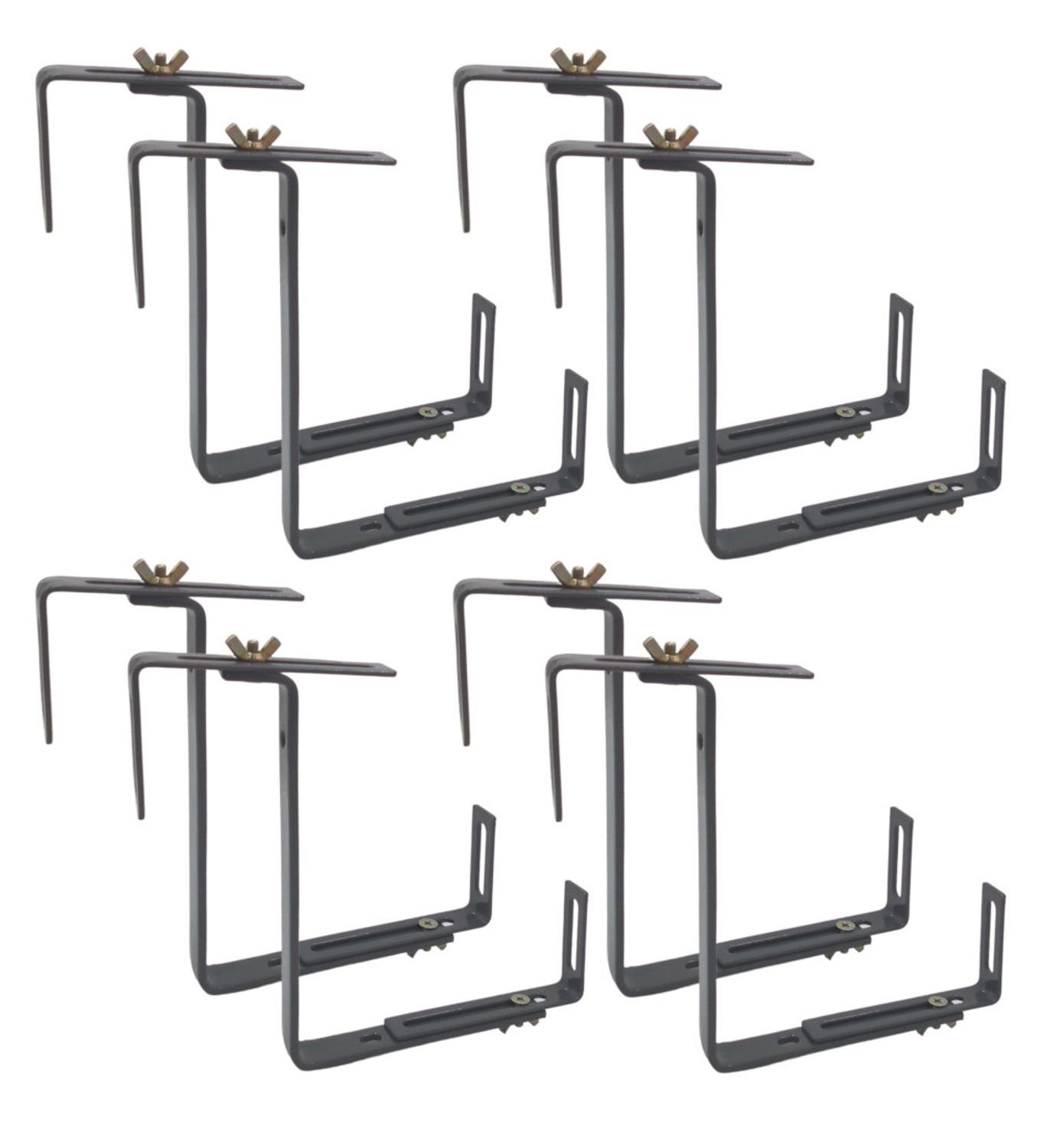 BURI Blumenkastenhalter Balkonkastenhalter 4x 2er-Set grau Blumenkastenhalter Balkonkastenhalt, 2-St.