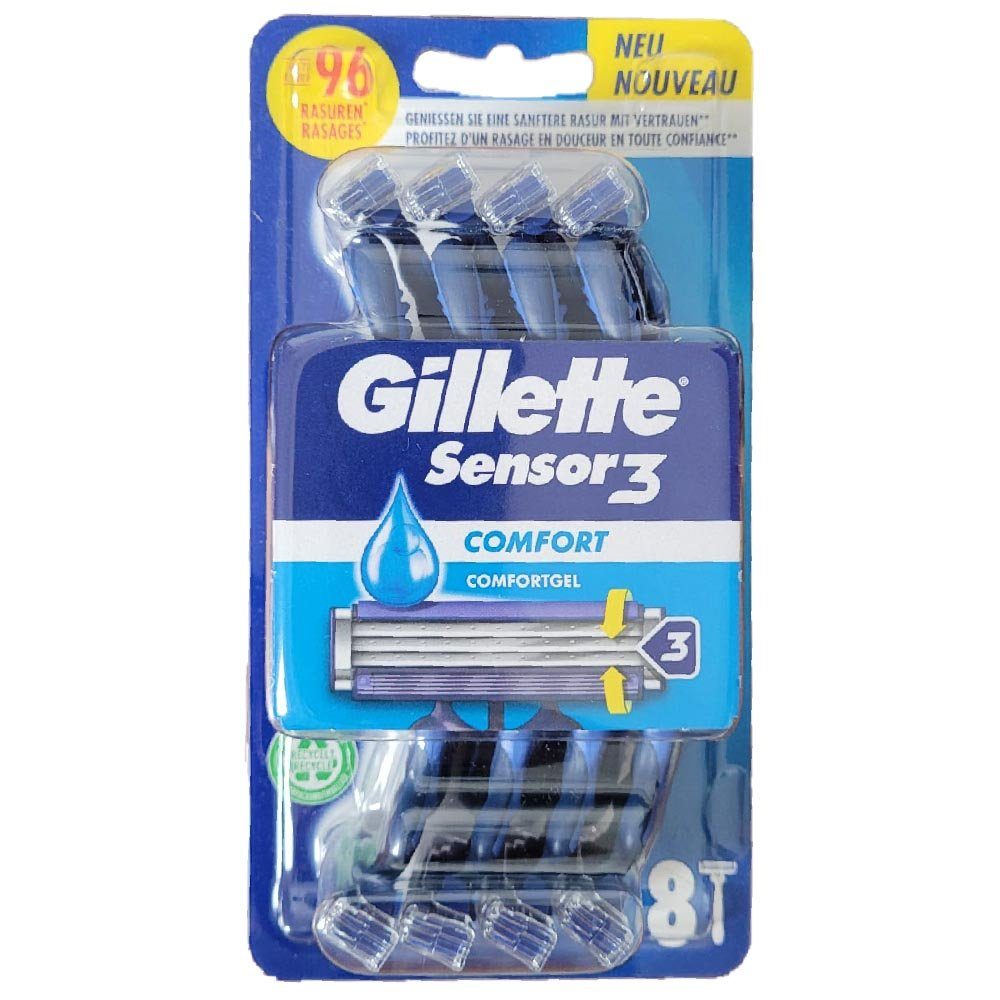Stück Comfort Gillette 8 Sensor Einwegrasierer Einwegrasierer Gillette 3