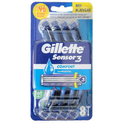 Gillette Einwegrasierer Gillette Sensor 3 Comfort Einwegrasierer 8 Stück