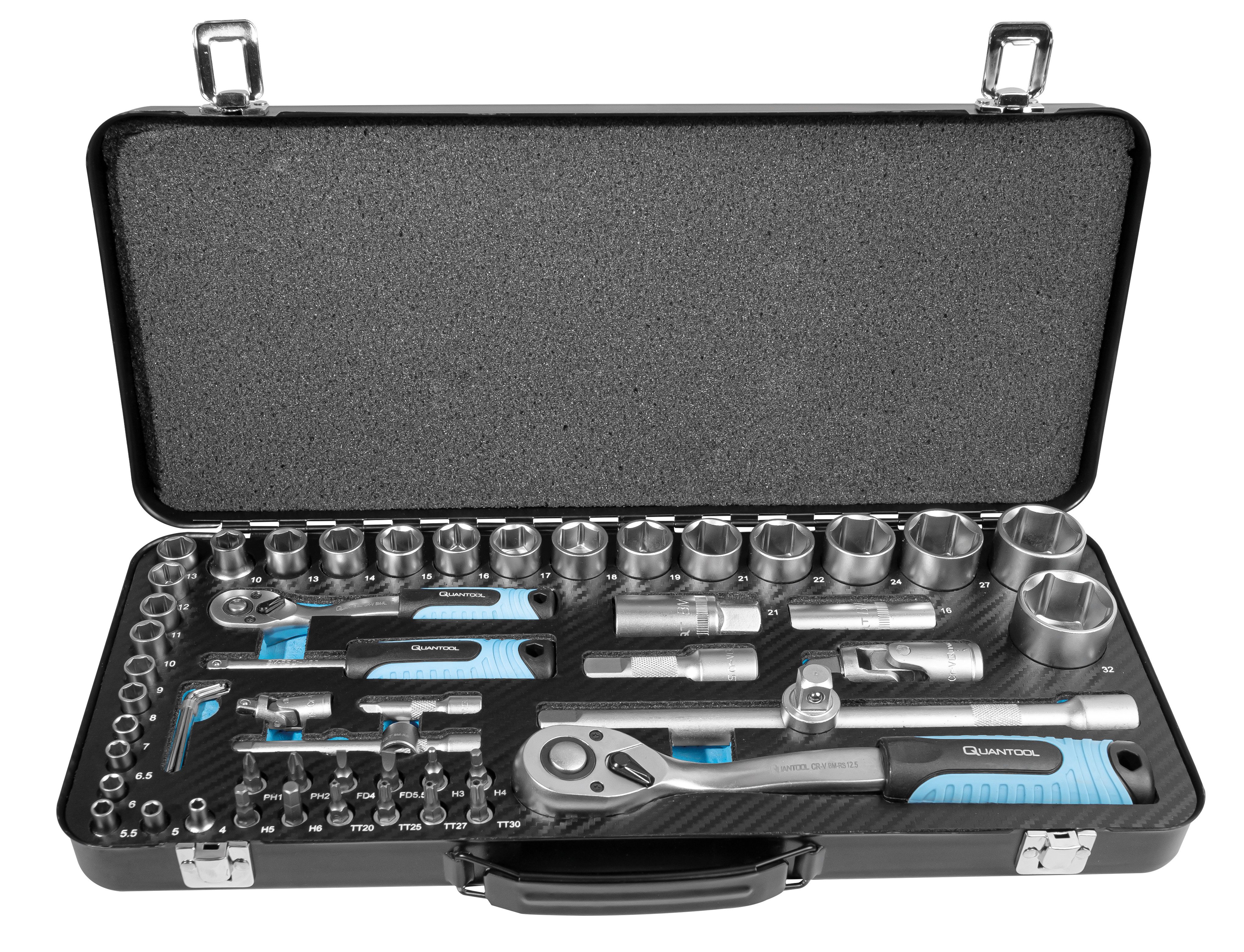 BM-Werkzeuge Bit- und Steckschlüsselset, 56-St., 2 Umschaltknarren günstig online kaufen