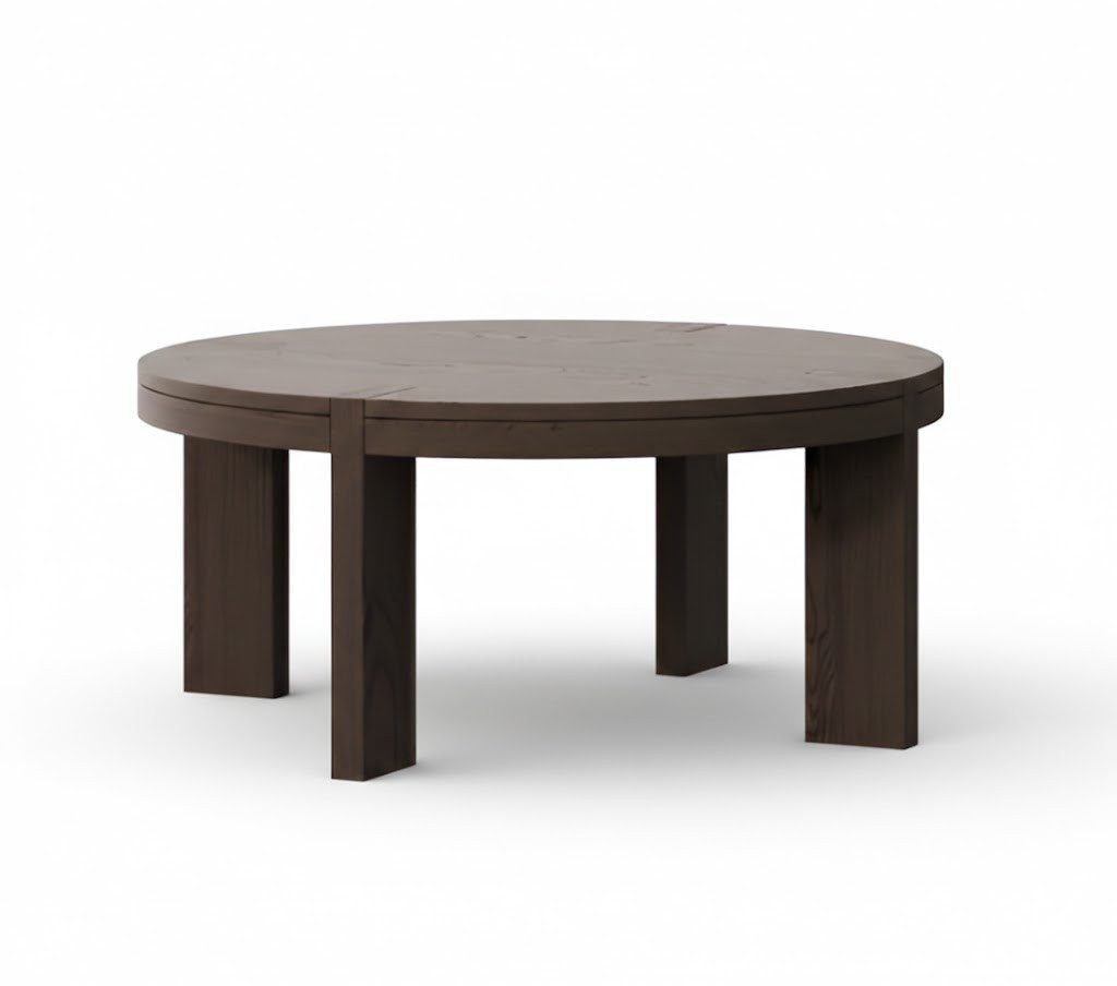 Xlmoebel Stehtisch Runder Massivholz Tisch in Dunkelbraun – Modernes Design, Made in Europa