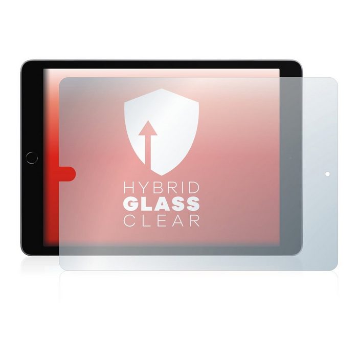 upscreen flexible Panzerglasfolie für Apple iPad 10.2" WiFi Cellular 2021 (im Querformat 9. Gen) Displayschutzglas Schutzglas Glasfolie klar
