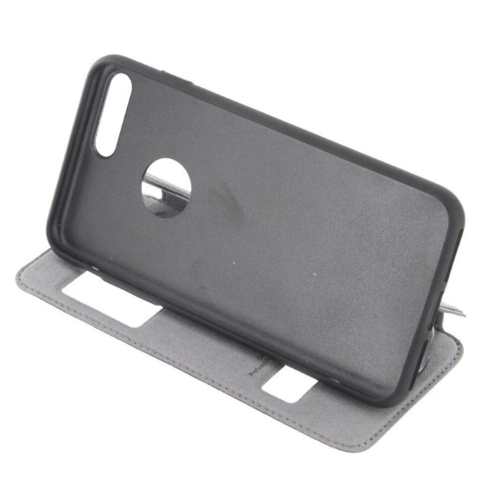 Handytasche Original Magnet Flip Handyhülle für iPhone 7/8 Plus Schwarz Schutz Tas (Flip Cover)