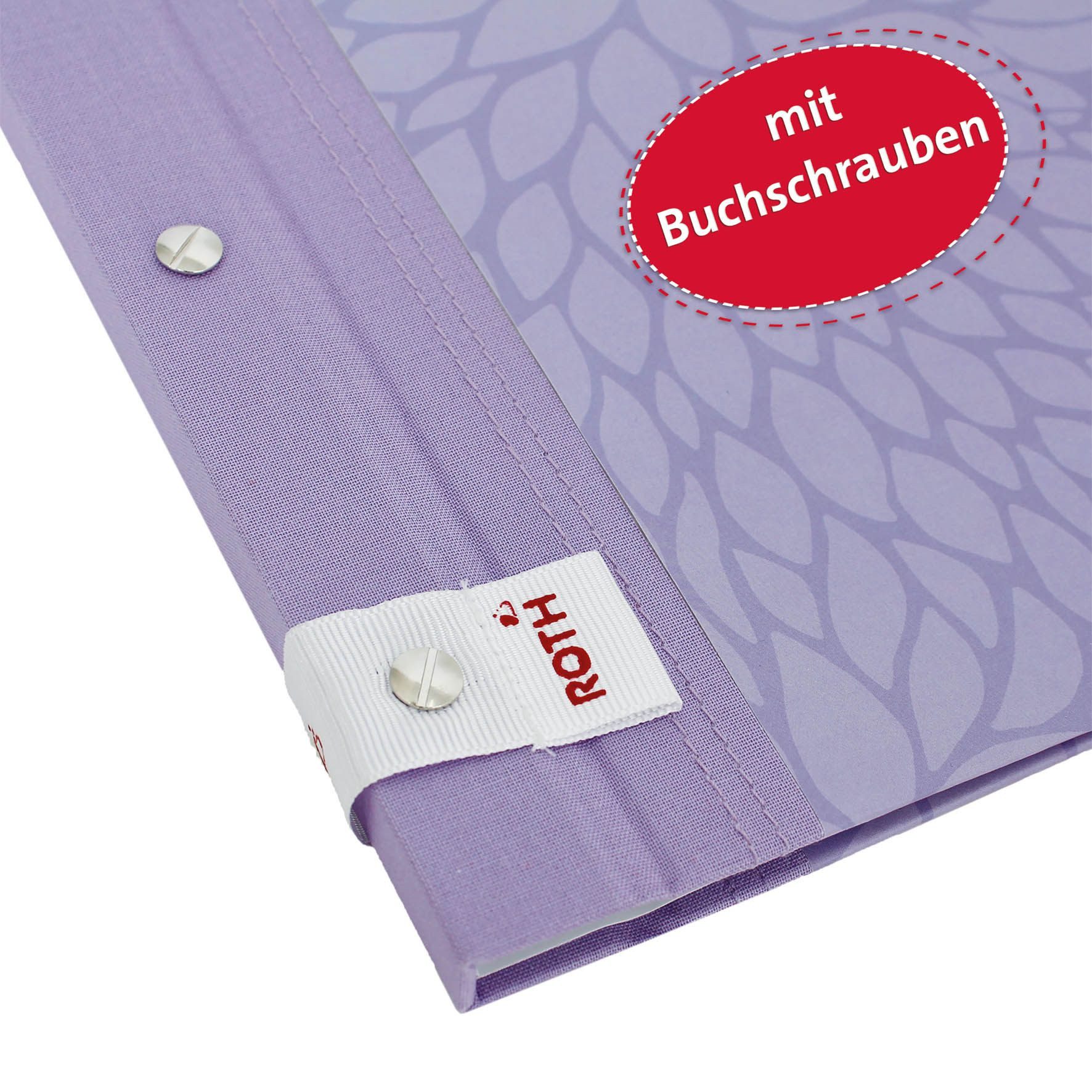 Roth Ideen Vokabelheft Zeugnismappe Pattern mit Buchschrauben -Lila Paradise- hell-lila