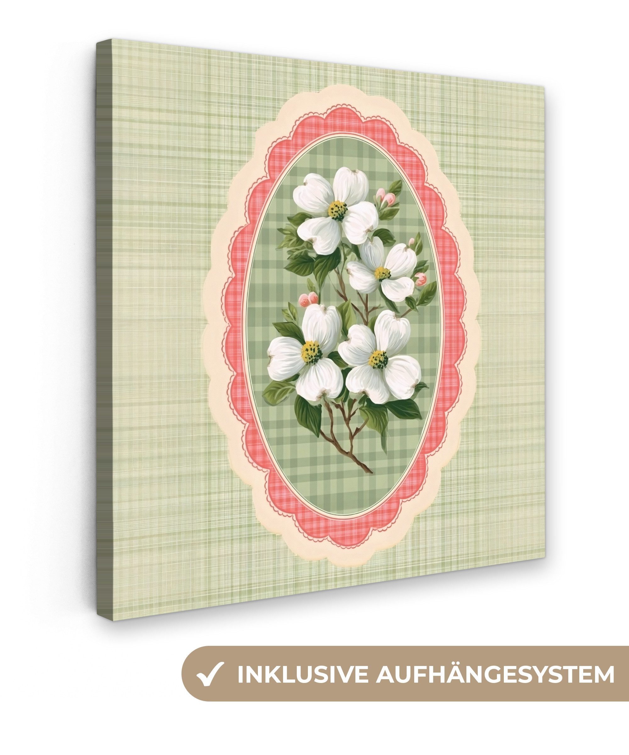 OneMillionCanvasses® Leinwandbild Blumen - Illustration - günstig online kaufen