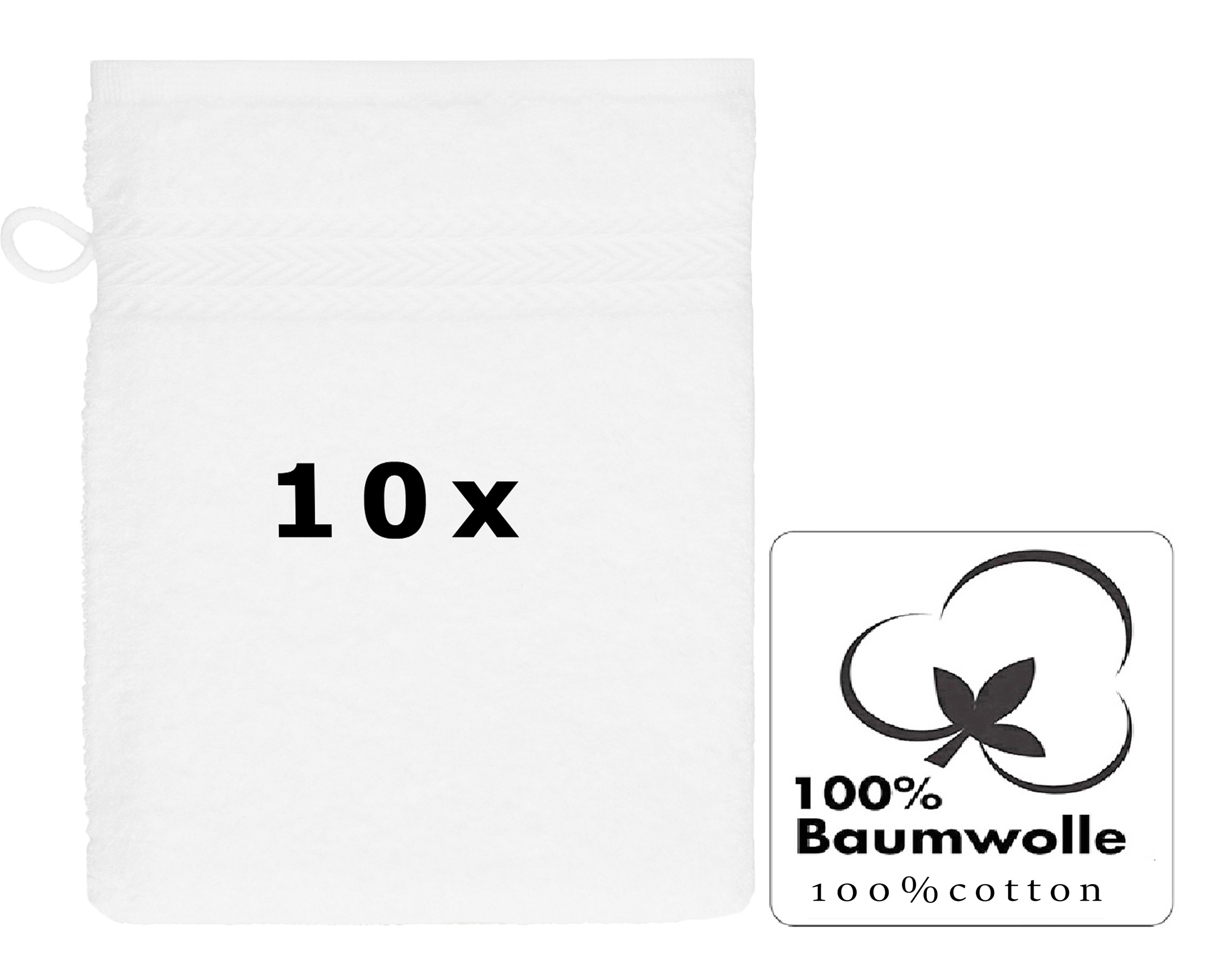 Betz Waschhandschuh 10-tlg. PREMIUM Größe 16 cmx21 cm, Baumwolle (Set, 10-St), 100% baumwolle