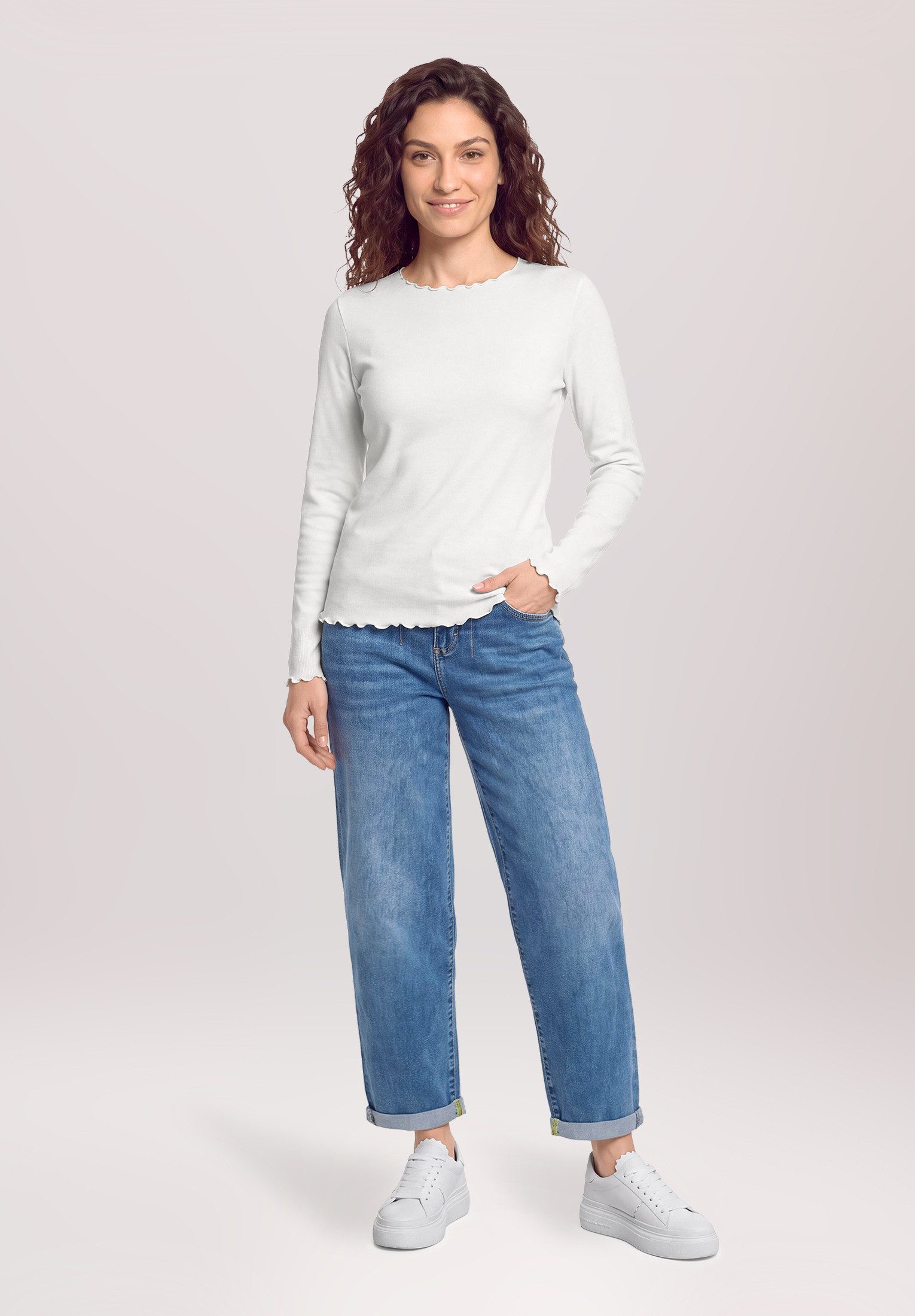 Cartoon Ankle-Jeans Damen mit Waschung