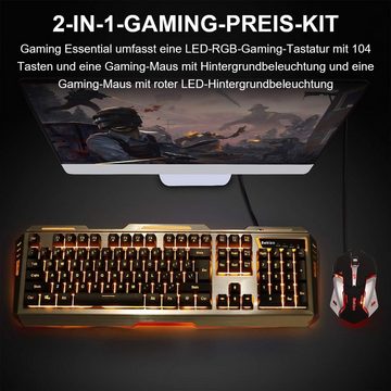 yozhiqu Mechanisches Tastatur- und Mausset, kabelgebundene Gaming-Tastatur Gaming-Tastatur (Universelle kabelgebundene Gaming-Tastatur für Laptops und Desktops)