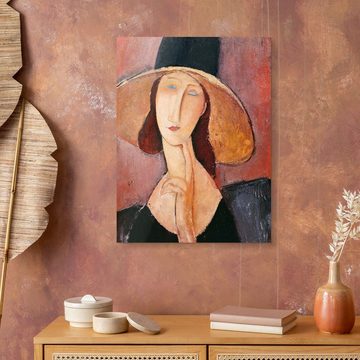 Posterlounge XXL-Wandbild Amedeo Modigliani, Jeanne Hebuterne mit einem großen Hut, Wohnzimmer Malerei