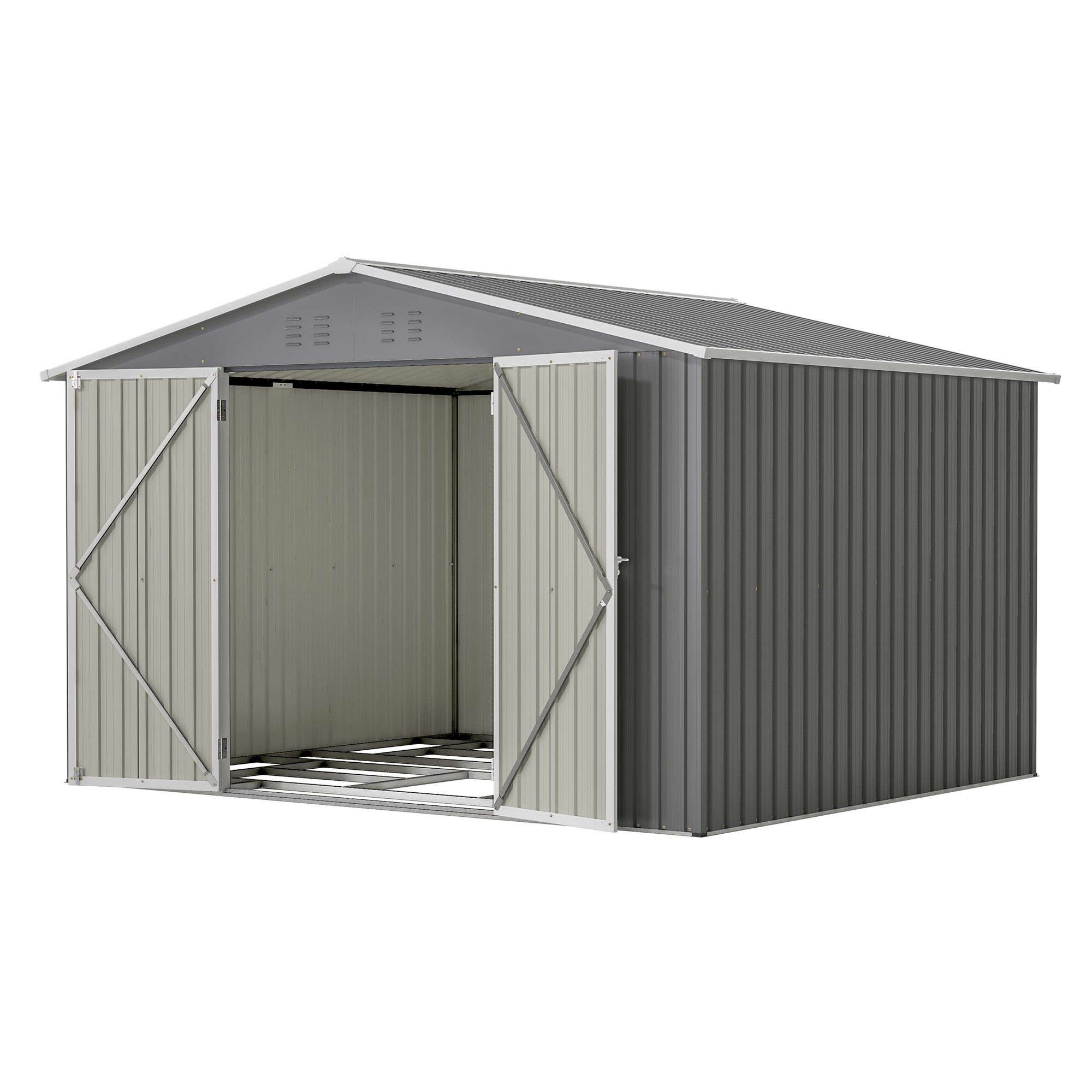 Thanaddo Gartenhaus Metall Gerätehaus Geräteschuppen Inkl. Metallfundament, günstig online kaufen