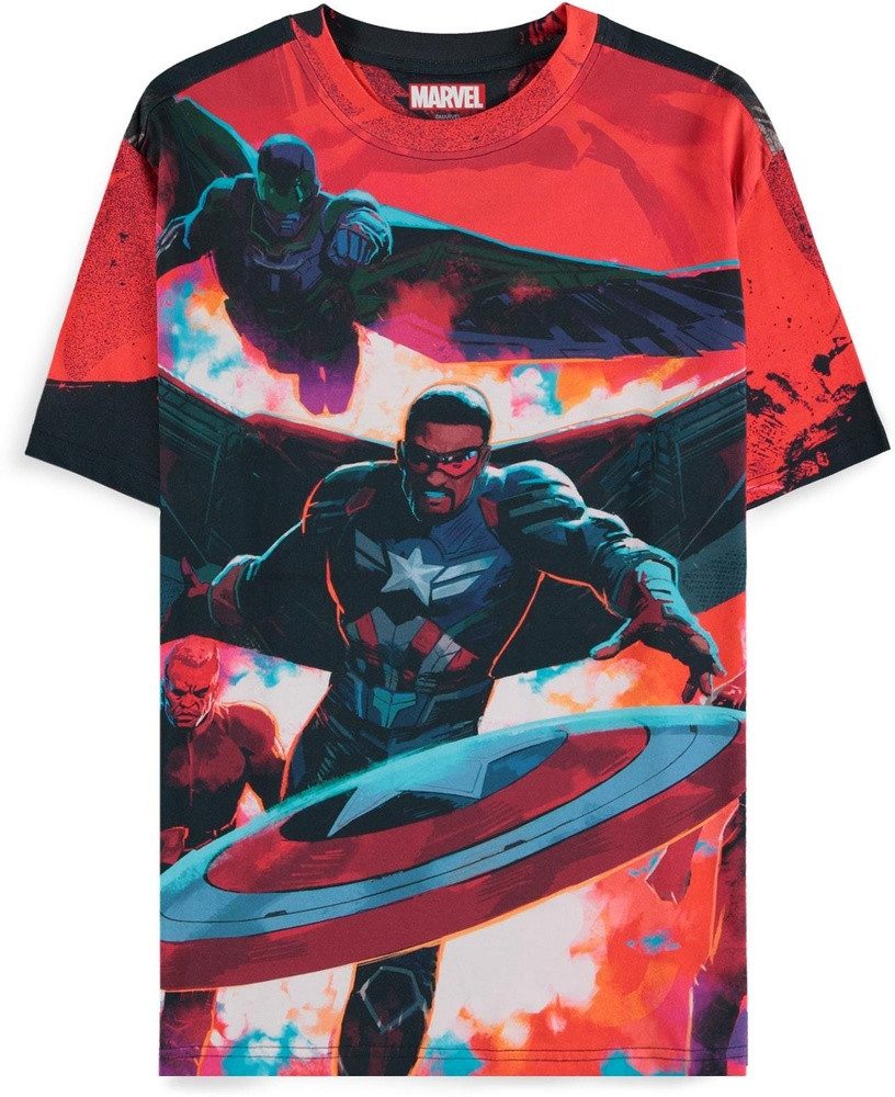 Captain America T-Shirt Captain America - Character AOP Men's Short Sleeved T-shirt