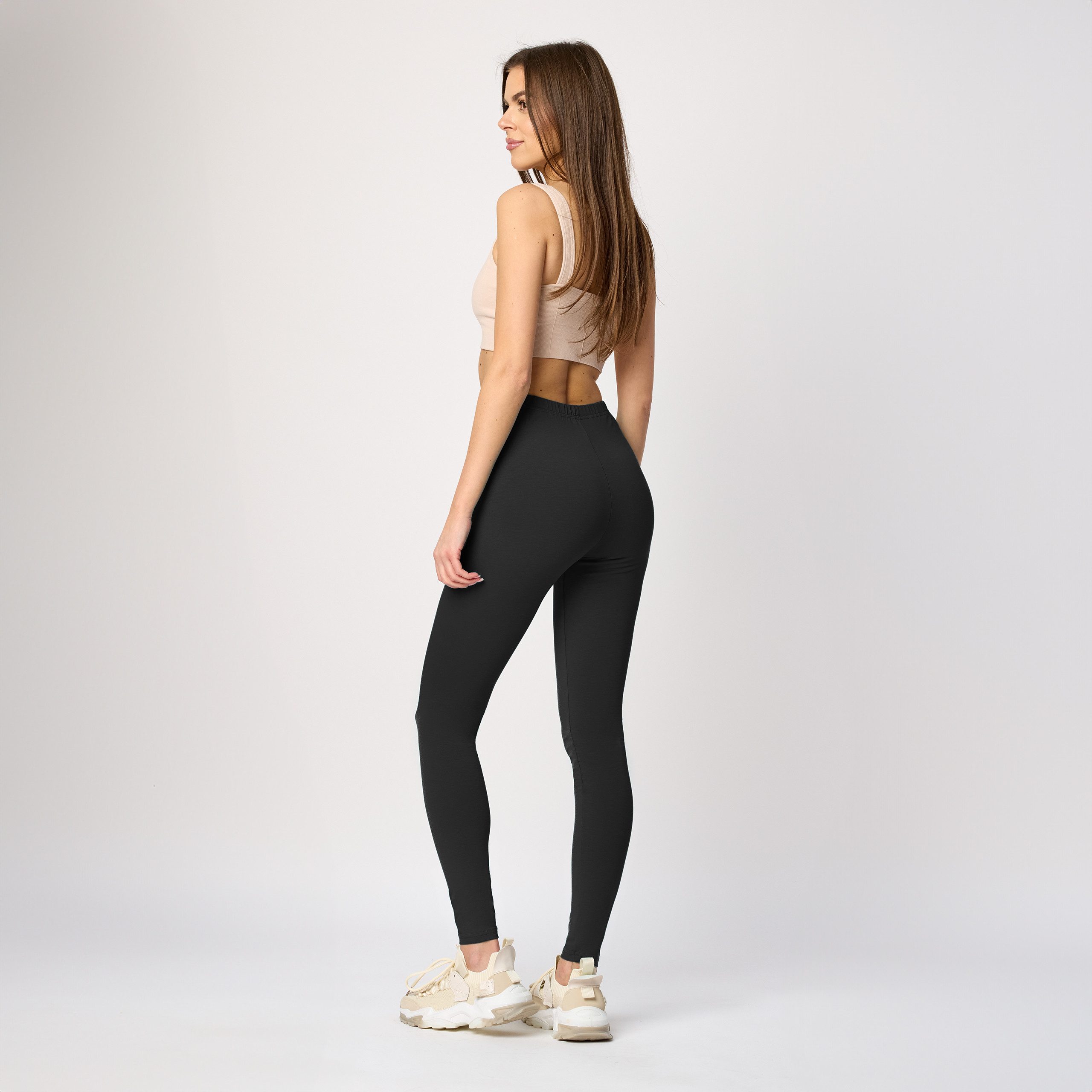 Merry Style Leggings Damen Hosen aus Baumwolle MS10-198 (1-tlg) elastischer Bund, eng