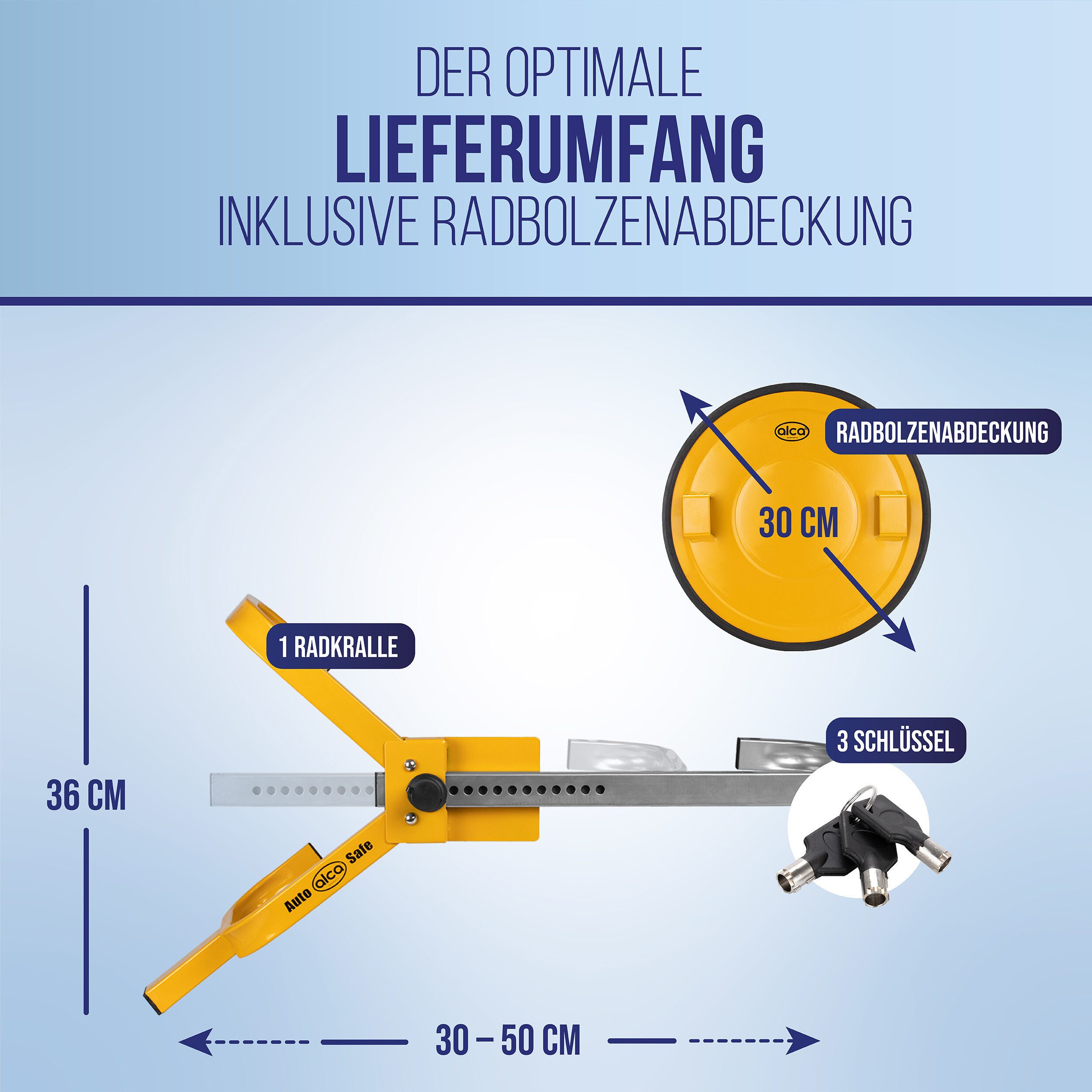 alca Radkralle Radkralle Parkkralle XL Tresor + PowerCover Plus Schutzabdeckung Set (Set, 2-tlg., inkl. Abdeckung)