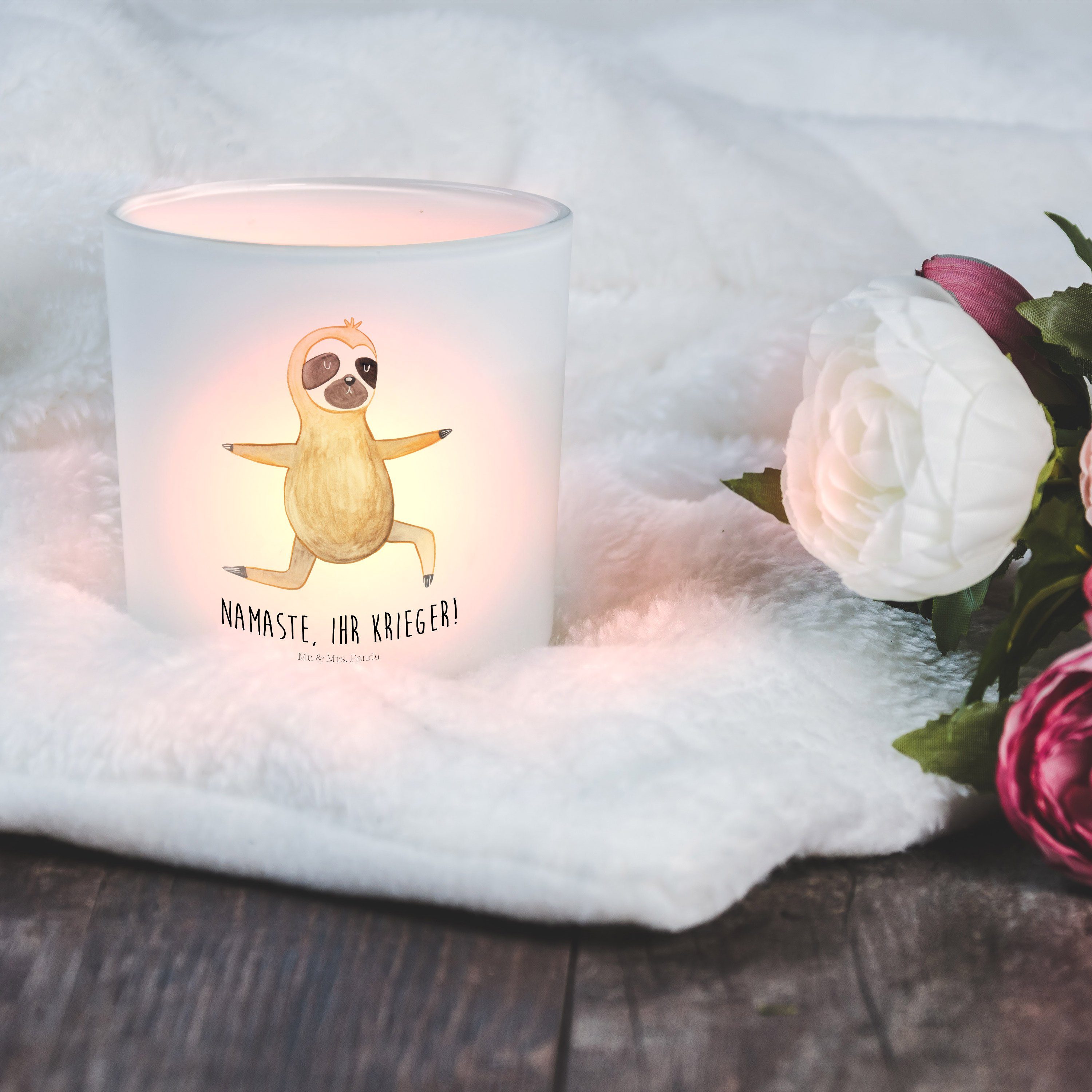 - Faultier Yoga Geschenk, Transparent Windlicht Panda Faultier Entspannu (1 Mrs. Mr. & St) - Geschenk,