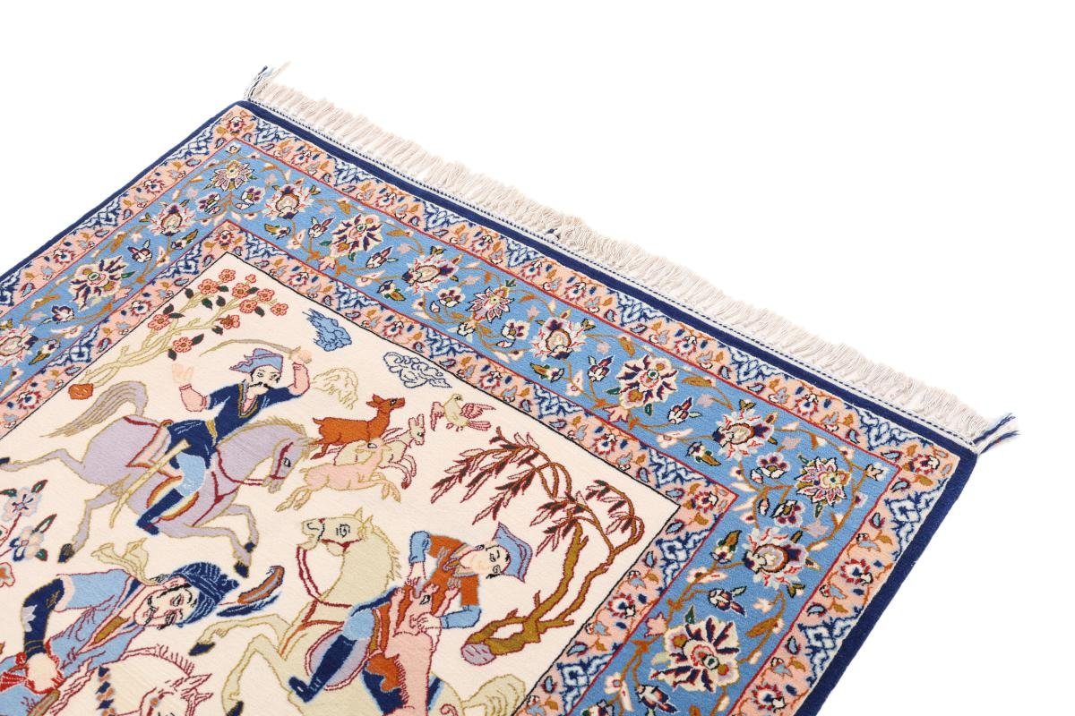 Handgeknüpfter 106x164 8 Seidenkette Orientteppich, rechteckig, mm Isfahan Höhe: Orientteppich Nain Trading,