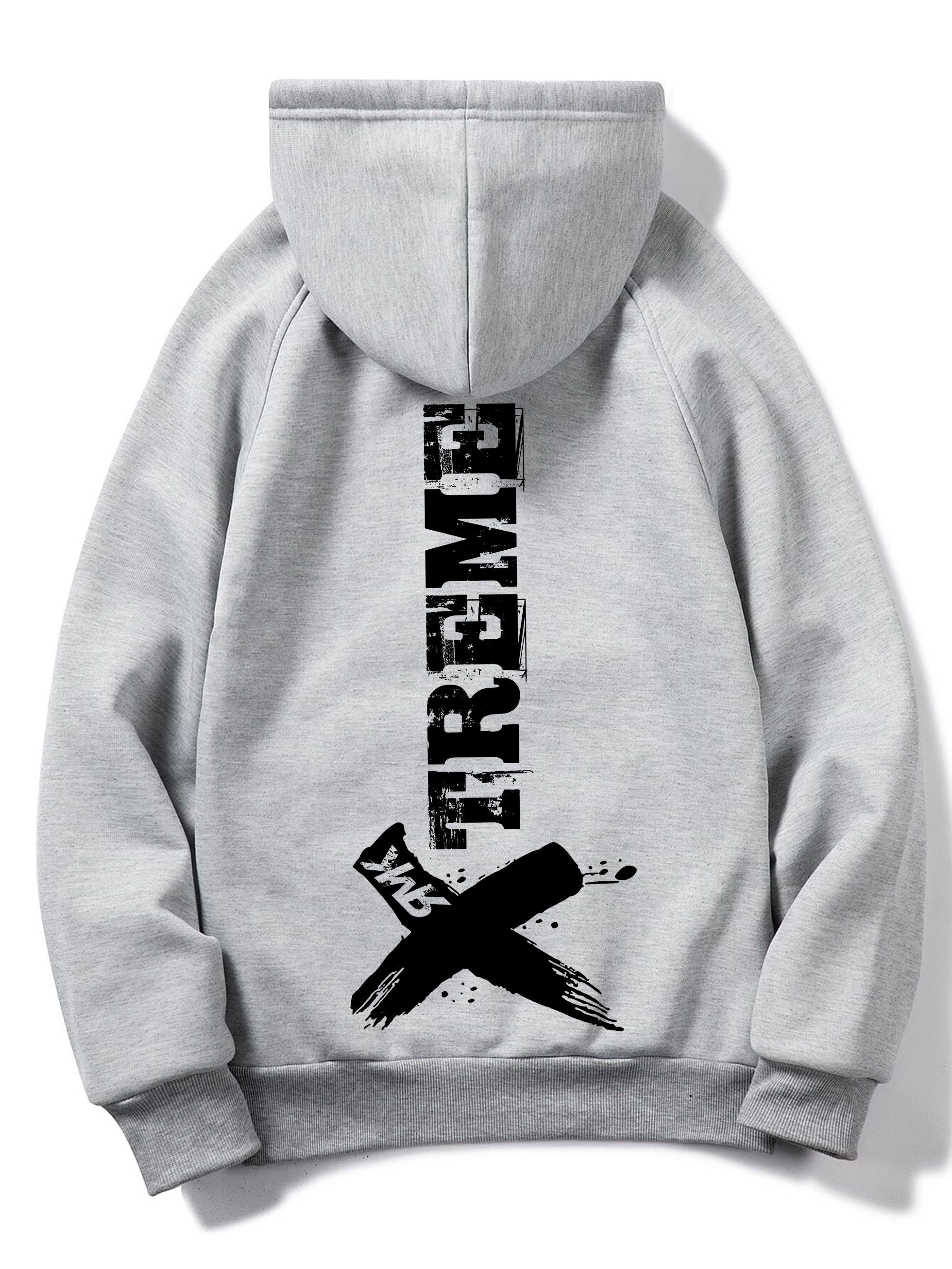Kapuzenpullover Herren Hoodie Pullover Pulli Langarmshirt Longsleeve mit Taschen Print