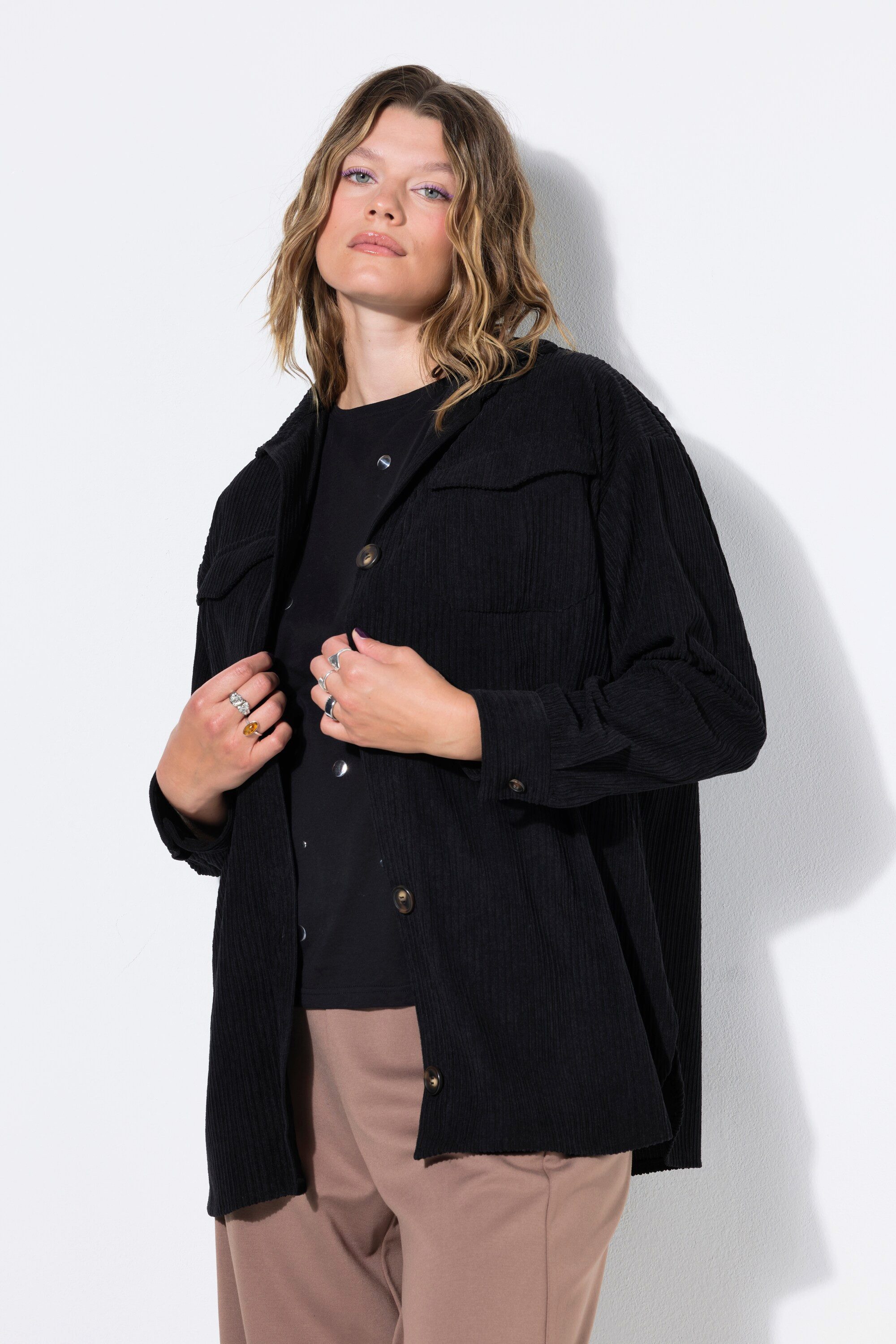 Studio Untold Hemdbluse Cord-Hemd oversized Hemdkragen Langarm