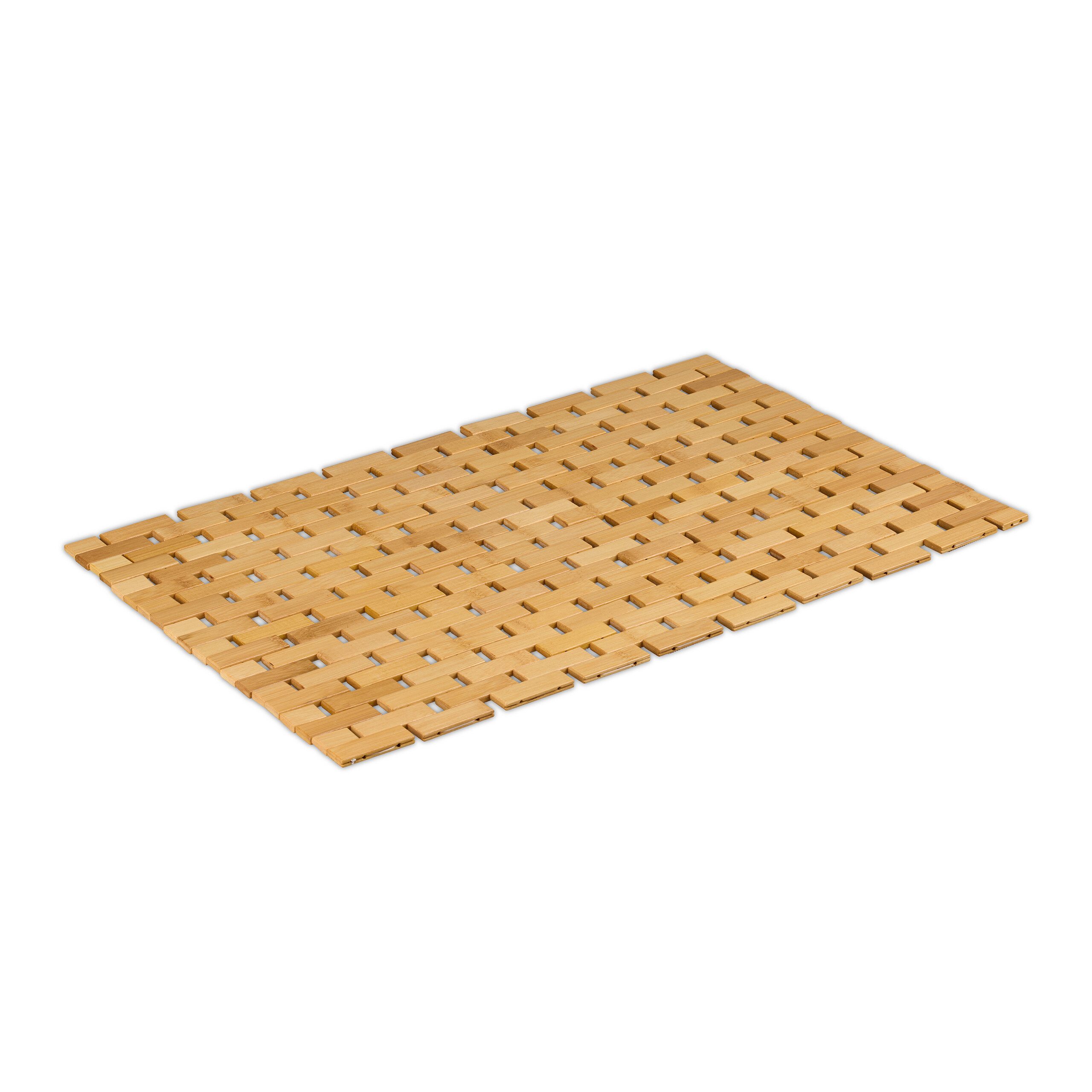 relaxdays Badematte Badvorleger aus Bambus, Höhe günstig online kaufen