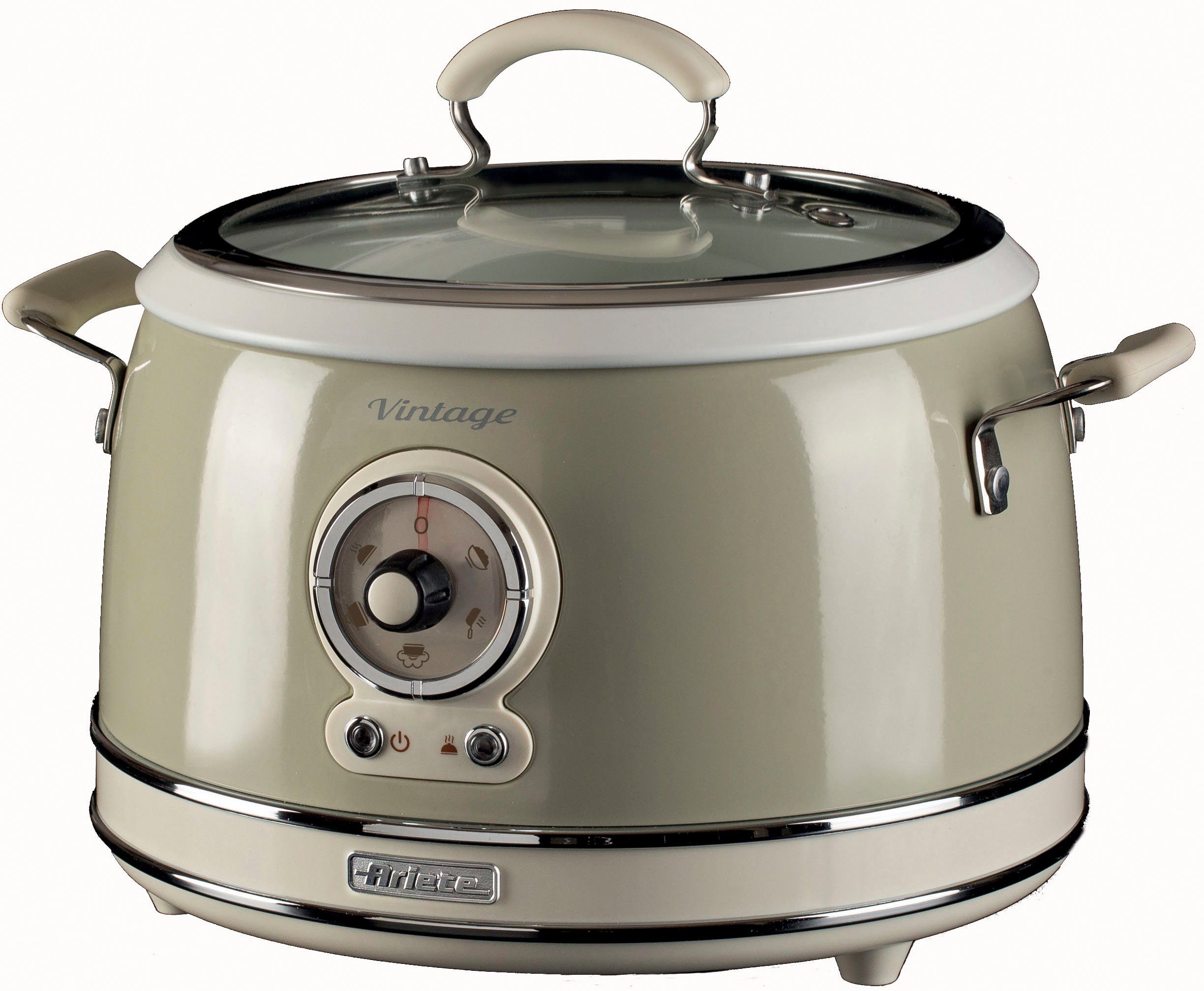 Ariete Multikocher 2904CR, 650 W, 3 l Schüssel, Slowcooker/Reiskocher
