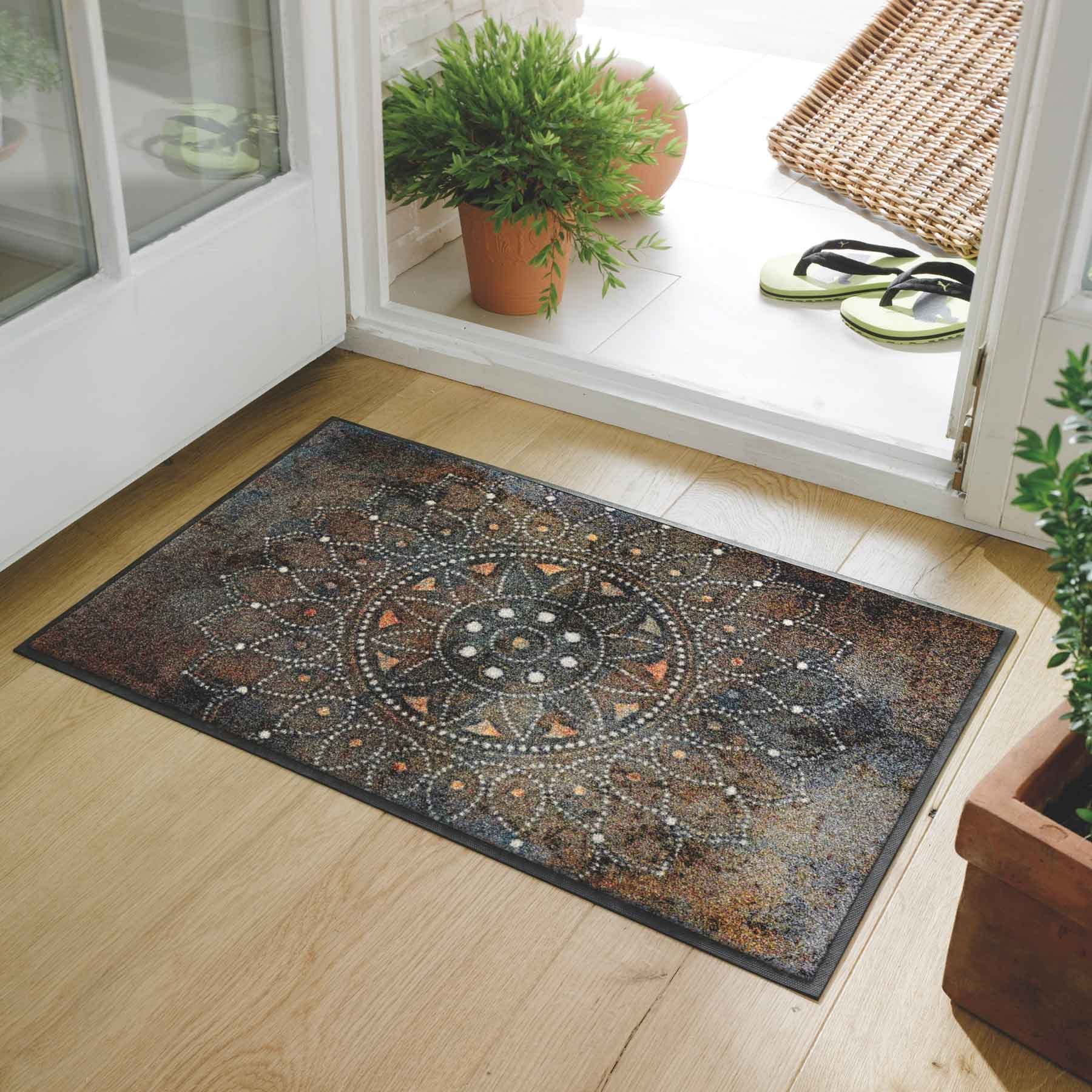wash+dry by Kleen-Tex Fußmatte Fußmatte 60x85 Madhana braun, Eingangsmatte günstig online kaufen