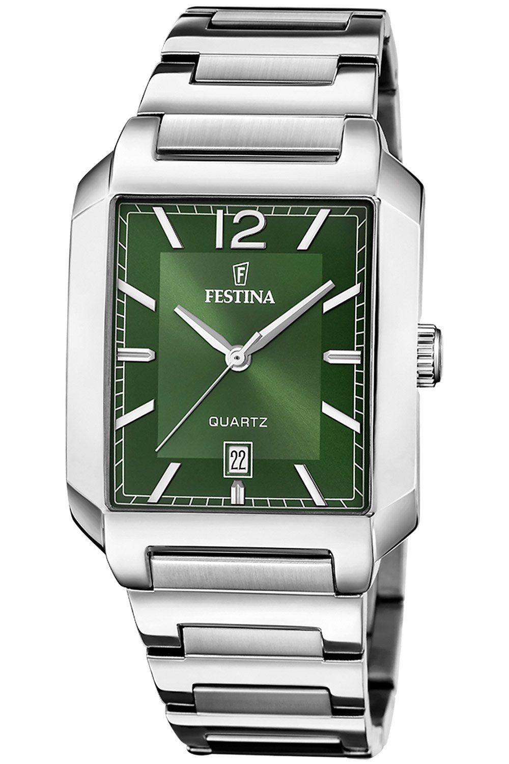 Festina Quarzuhr Rechteckig Stahl/Grün