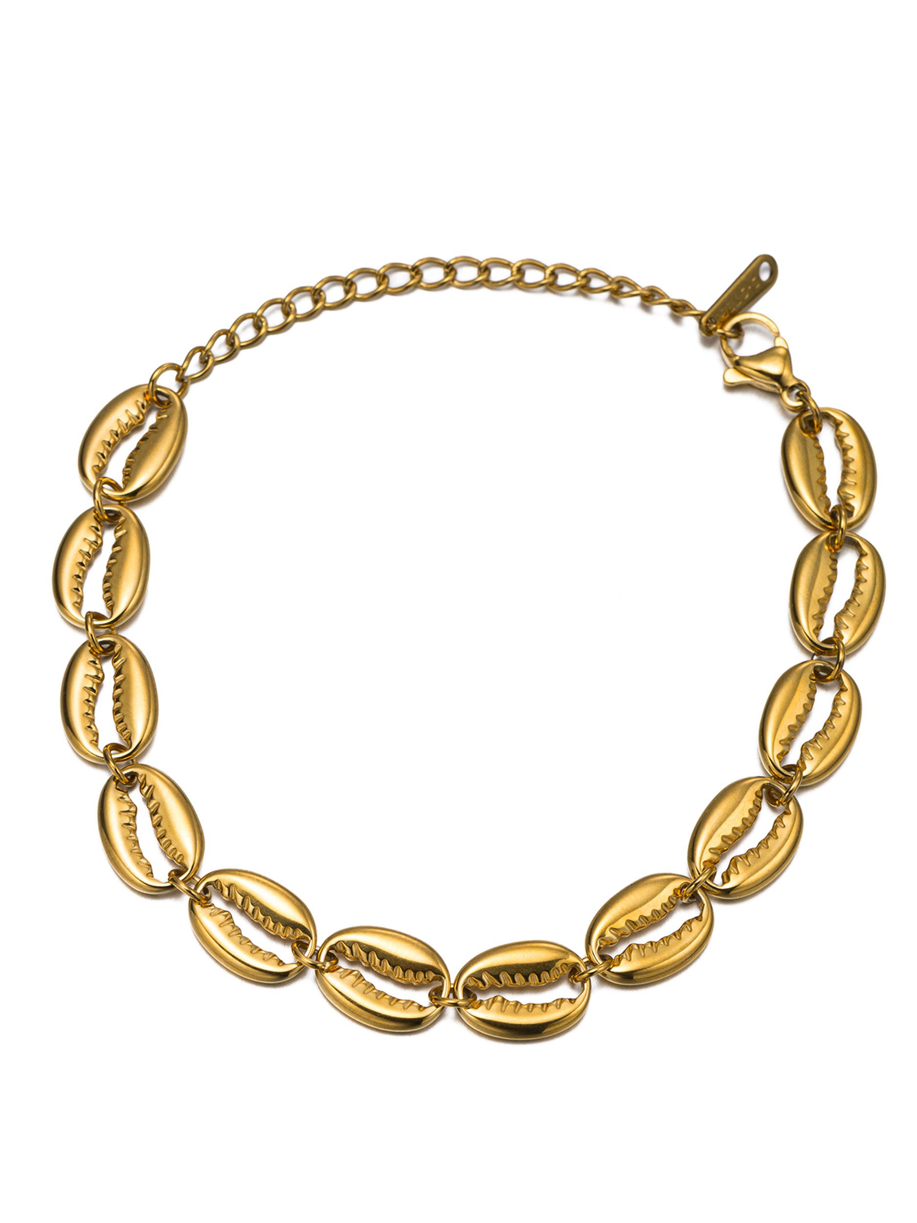 Aniston JEWELRY & WATCHES Armband Schmuck Geschenk Edelstahl Armschmuck Armkette Muschel-Optik, Made in Germany