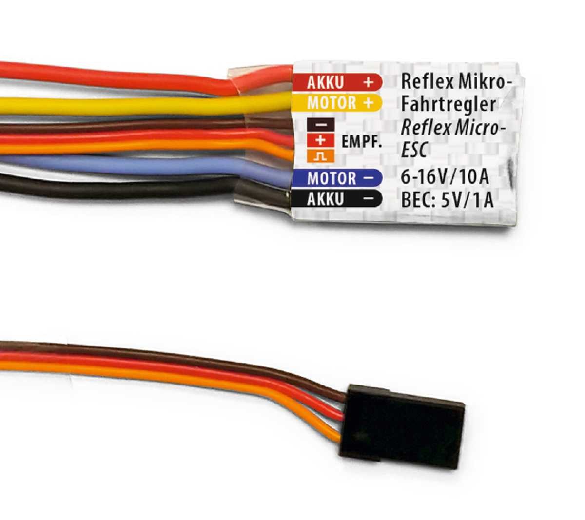 Carson Reflex Regler Mikro Fahrtregler 10A/BEC RC-Ladegerät