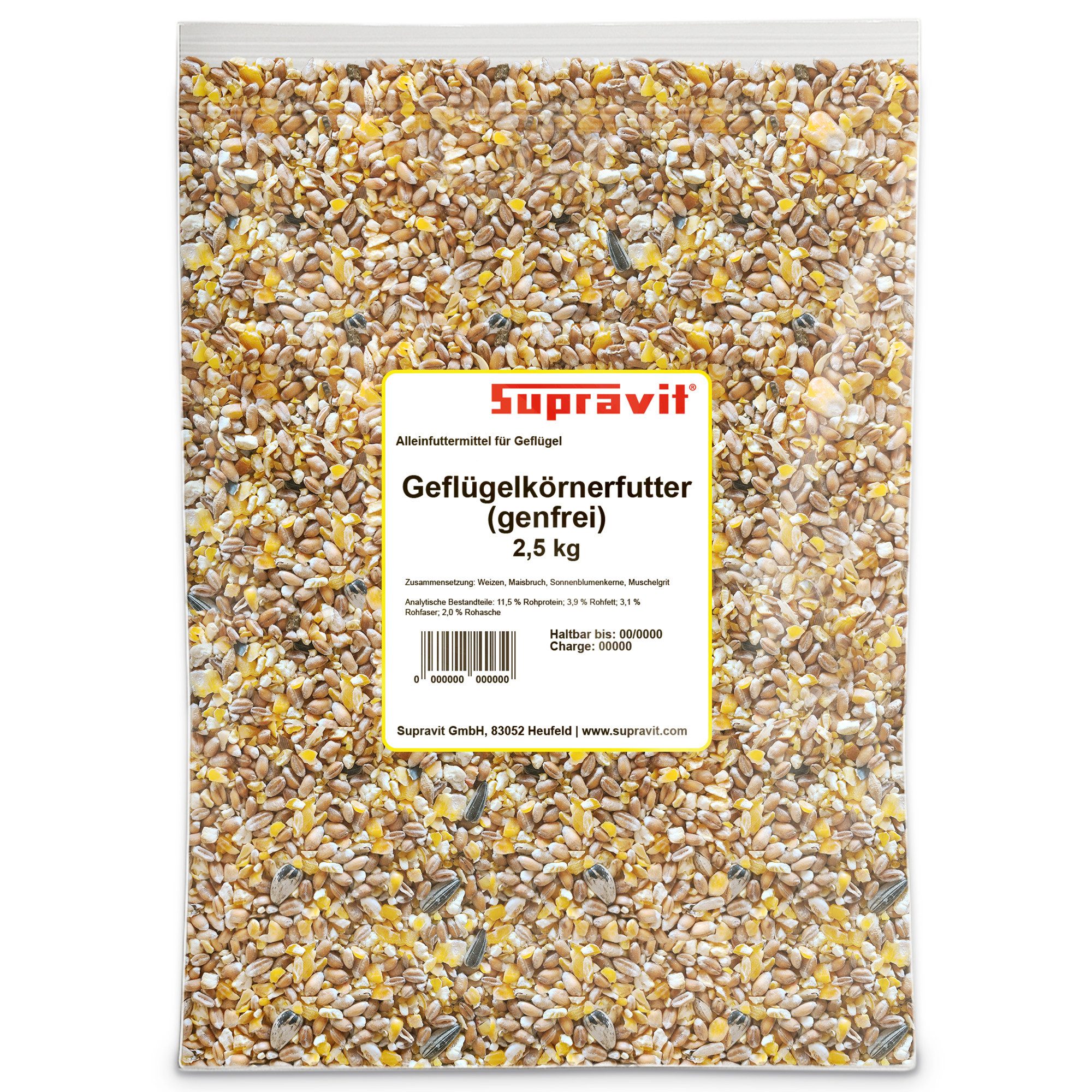 Supravit Geflügelkörnerfutter - Körnermischung OHNE GENTECHNIK, für: Nutz-/ Wildtier