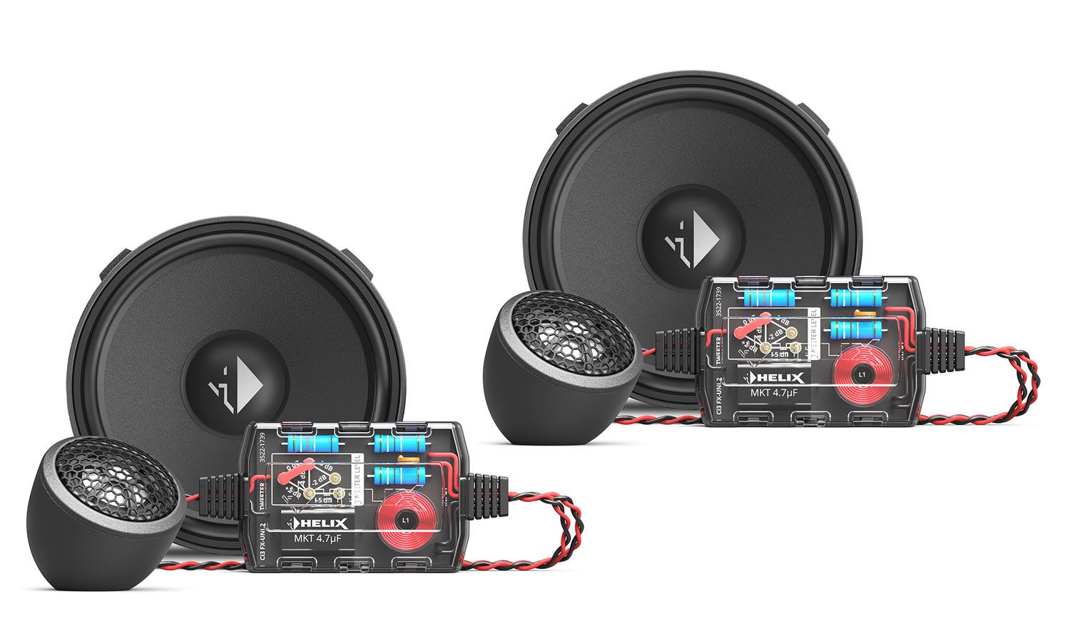 Helix Compose Ci3 K100.2FM-S3, 10cm 2-Wege-Lautsprecher Komponentensystem Автомобильные динамики (80 W, 10 cm)