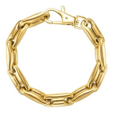 ROUGEMONT Edelstahlarmband Damen Königsarmband massives Glieder Armband Edelstahl Armband Gold, Rostfreier Edelstahl