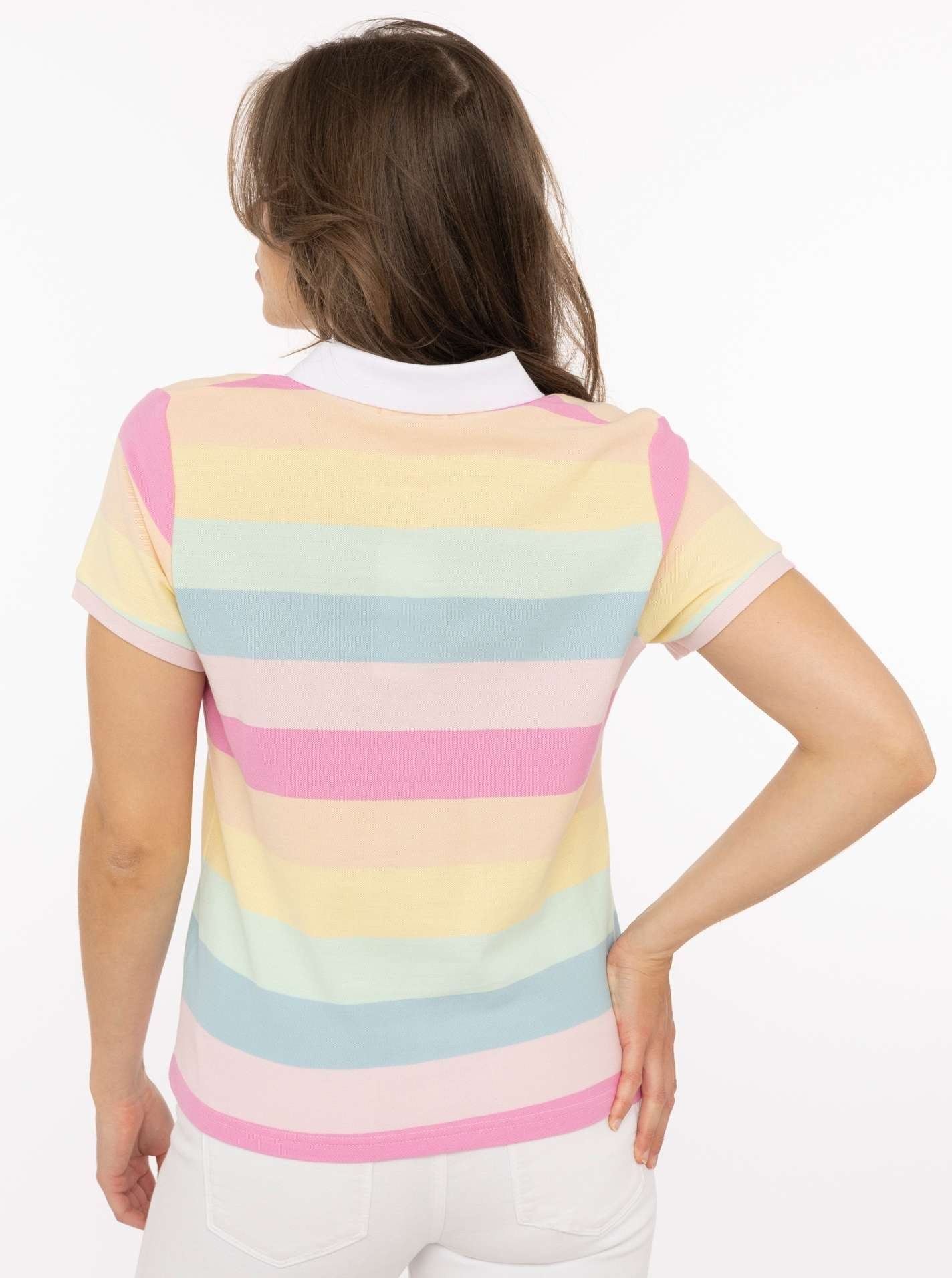 Zwillingsherz Poloshirt Rainbow kurzarm, Pastellfarben, Polokragen und Knopfleiste abgesetzt