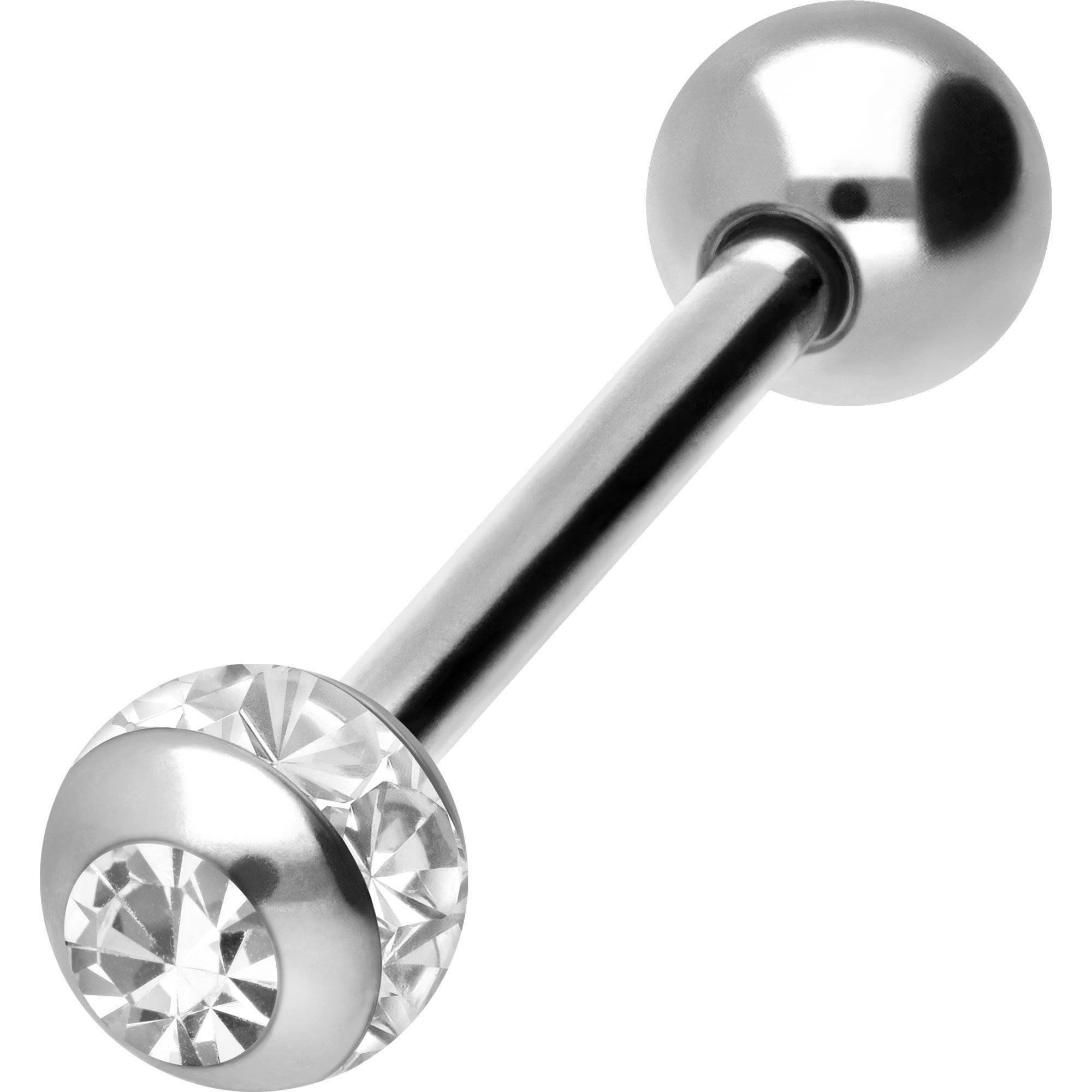 PIERCINGLINE Brustwarzenpiercing Chirurgenstahl Barbell EPOXY-RING-KUGEL + KRISTALL + (Barbells, 1-tlg)