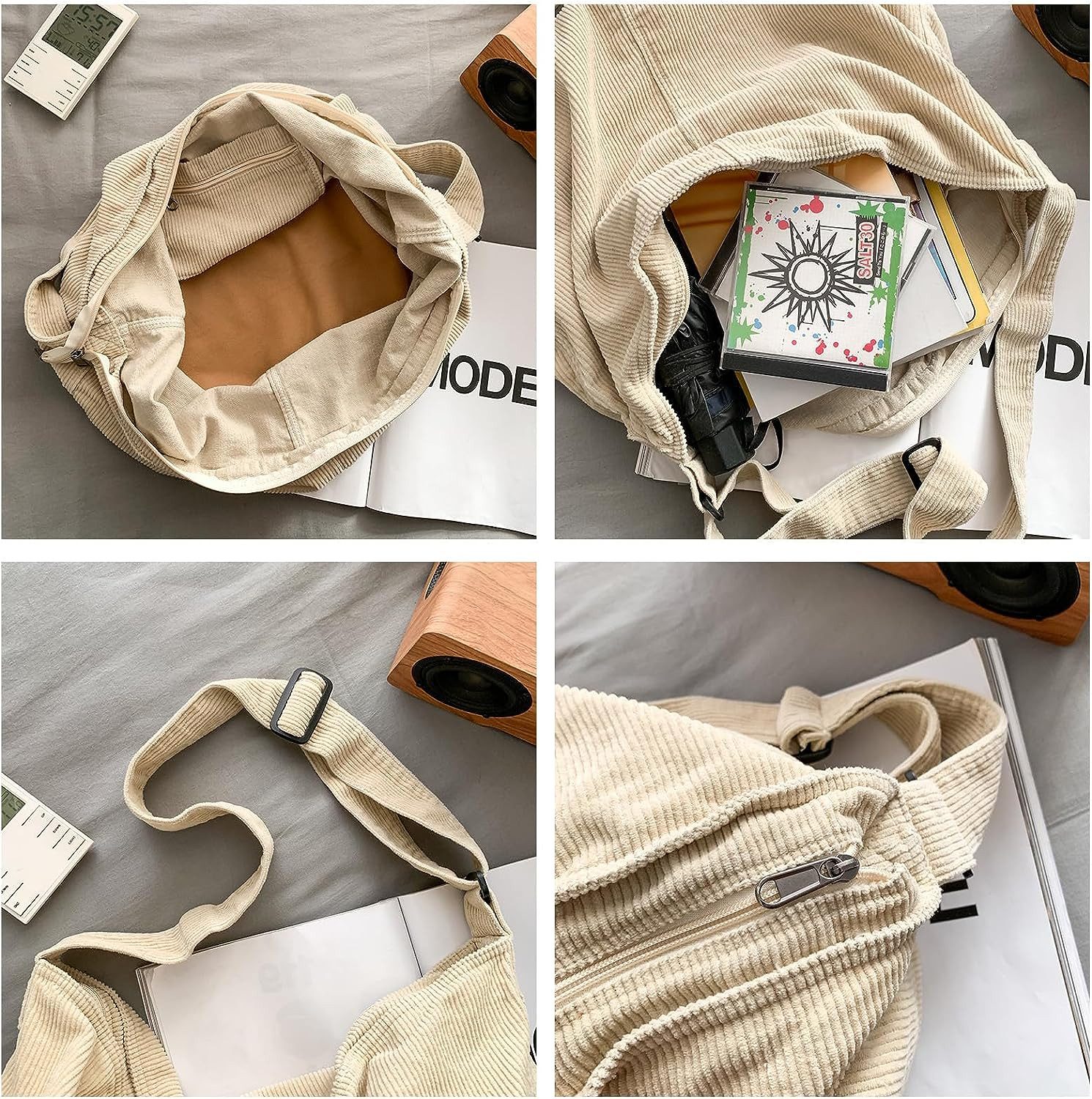 Zaewry Schultertasche Cord Umhängetasche Casual Crossbody Mode Retro große Tasche (1-tlg), Casual Alltagstasche, Leicht & Viel Stauraum