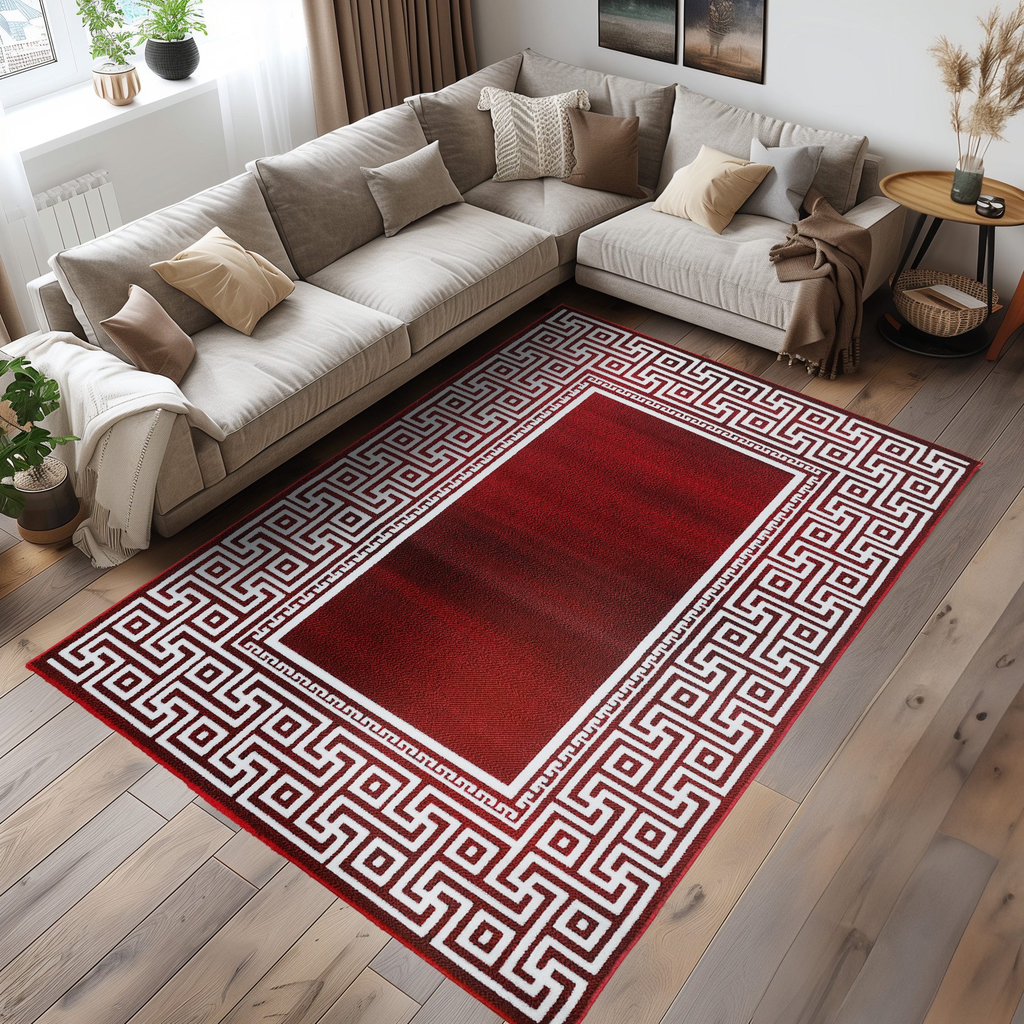 Carpettex Designteppich Mäander-Design, Läufer, Höhe: 12 mm, Kurzflor Teppi günstig online kaufen