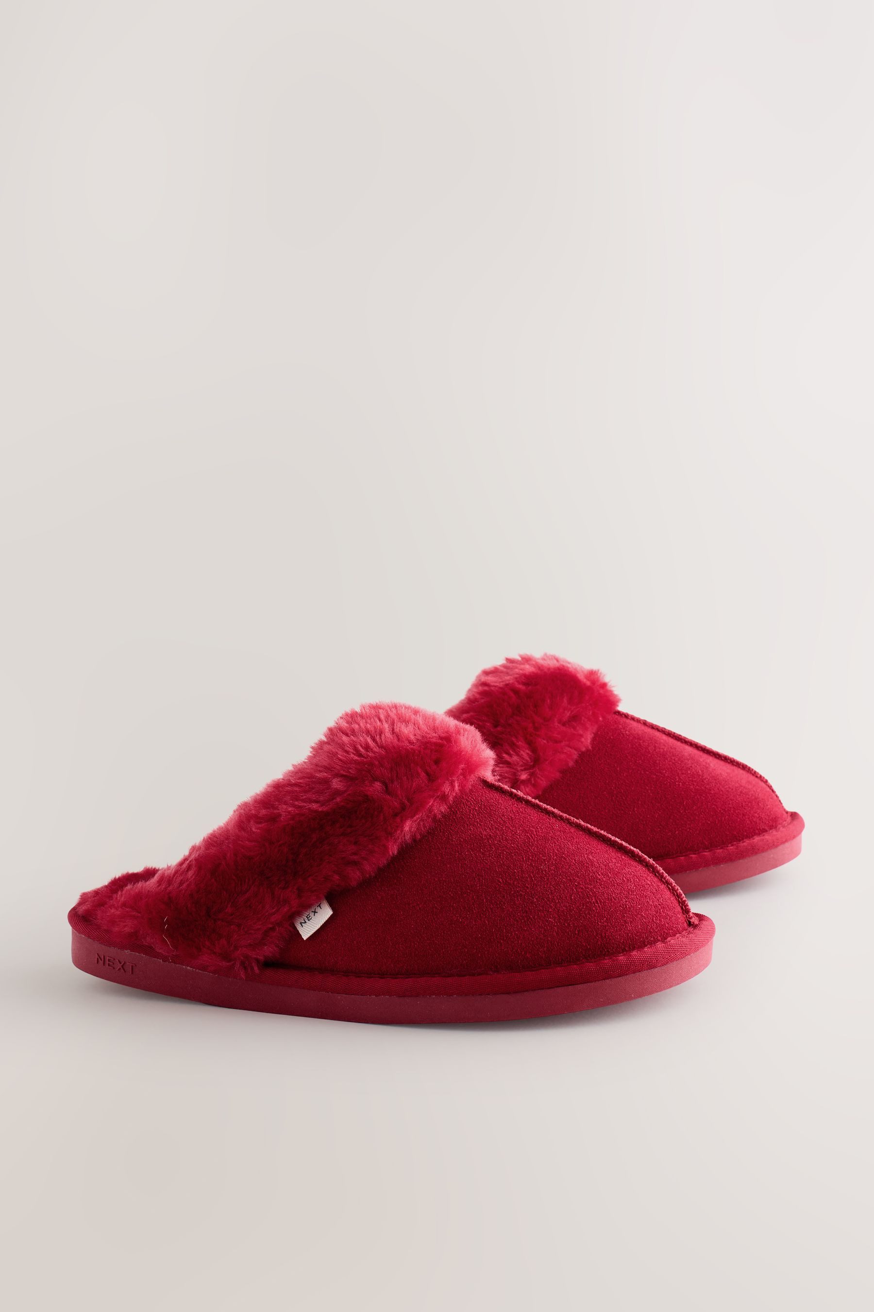 Next Hausschuhe aus Veloursleder mit Kunstfellfutter Hausschuh (1-tlg)