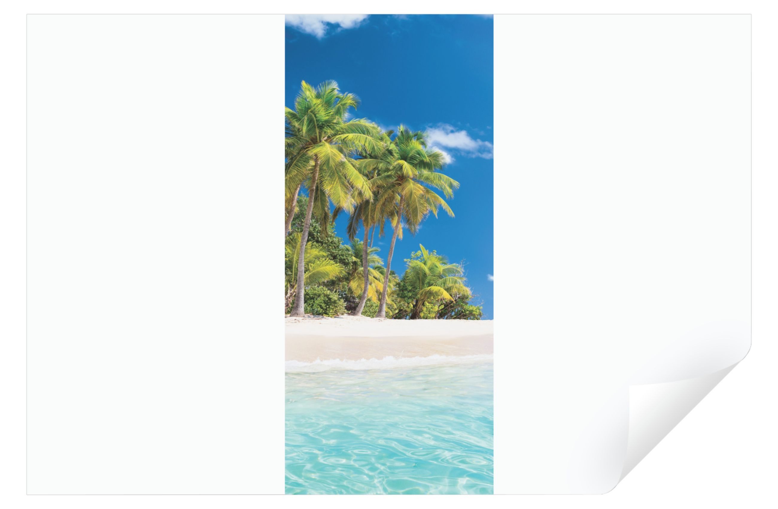 Wallarena Türtapete Selbstklebend Strand Meer Palmen günstig online kaufen