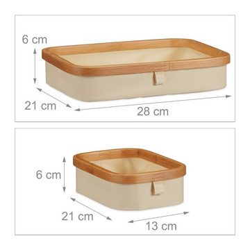 relaxdays Kommode Mini Kommode Bambus mit 3 Fächern