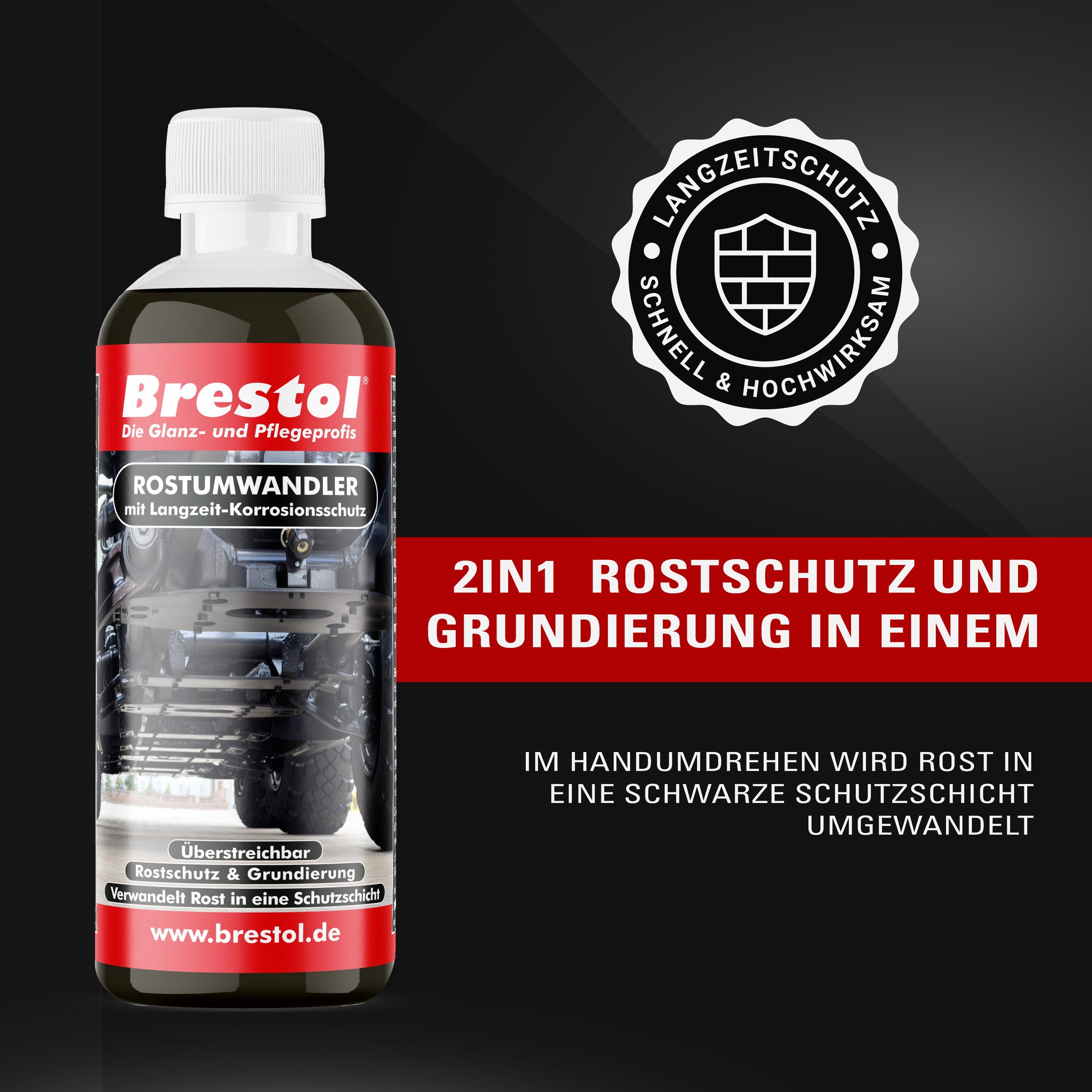 Brestol Rostumwandler, Rostentferner, Rostschutz Rostentferner (Rostschutz und Grundierung in Einem Langzeit Schutz)