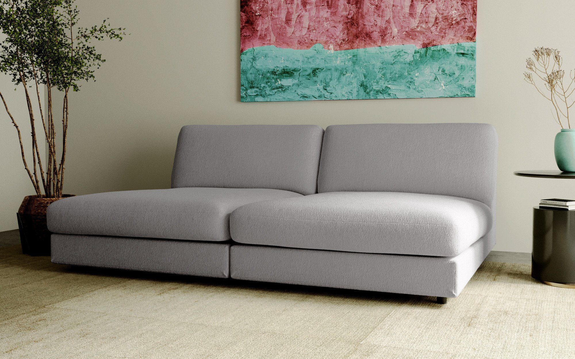 andas Big-Sofa Pori, mit tiefer Sitzfläche, in 2 Bezugsqualitäten