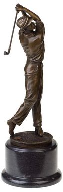 Aubaho Skulptur Bronzeskulptur Antik-Stil Golf Golfer Mann Abschlag Bronze Figur Statu