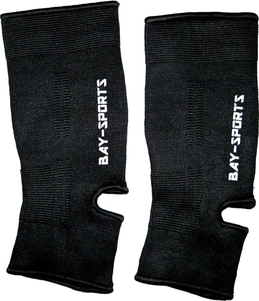 BAY-Sports Fußbandage Uni Knöchelbandage Fußgelenkbandage Sprunggelenk Uni schwarz, XXS - XL, Anatomische Passform, Kompression