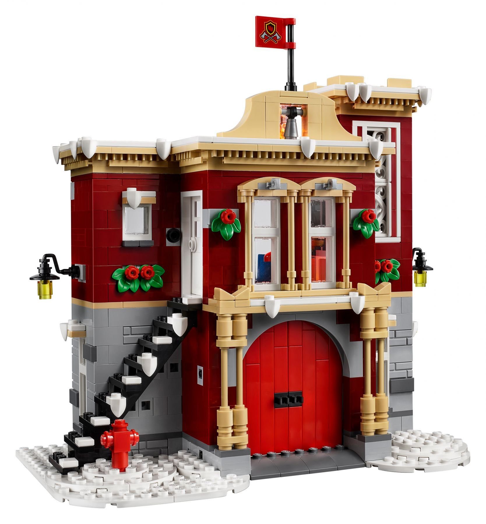 LEGO® Creator - Winterliche Feuerwache (10263) Konstruktions-Spielset, (10263 St., LEGO 10263), Inkl. 6 Minifiguren